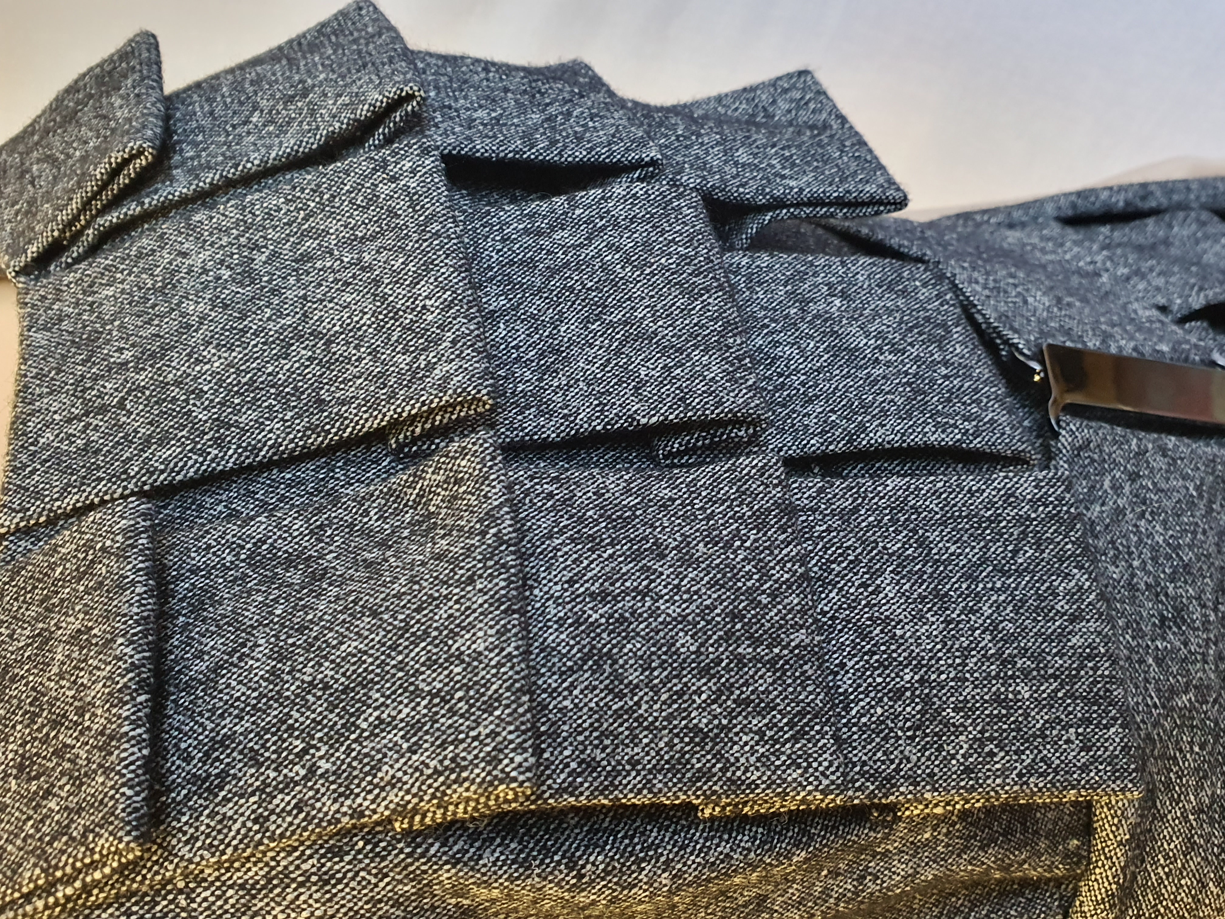 PHASE EIGHT Fully Lined Grey Overlap Dress with Belt Size UK 12