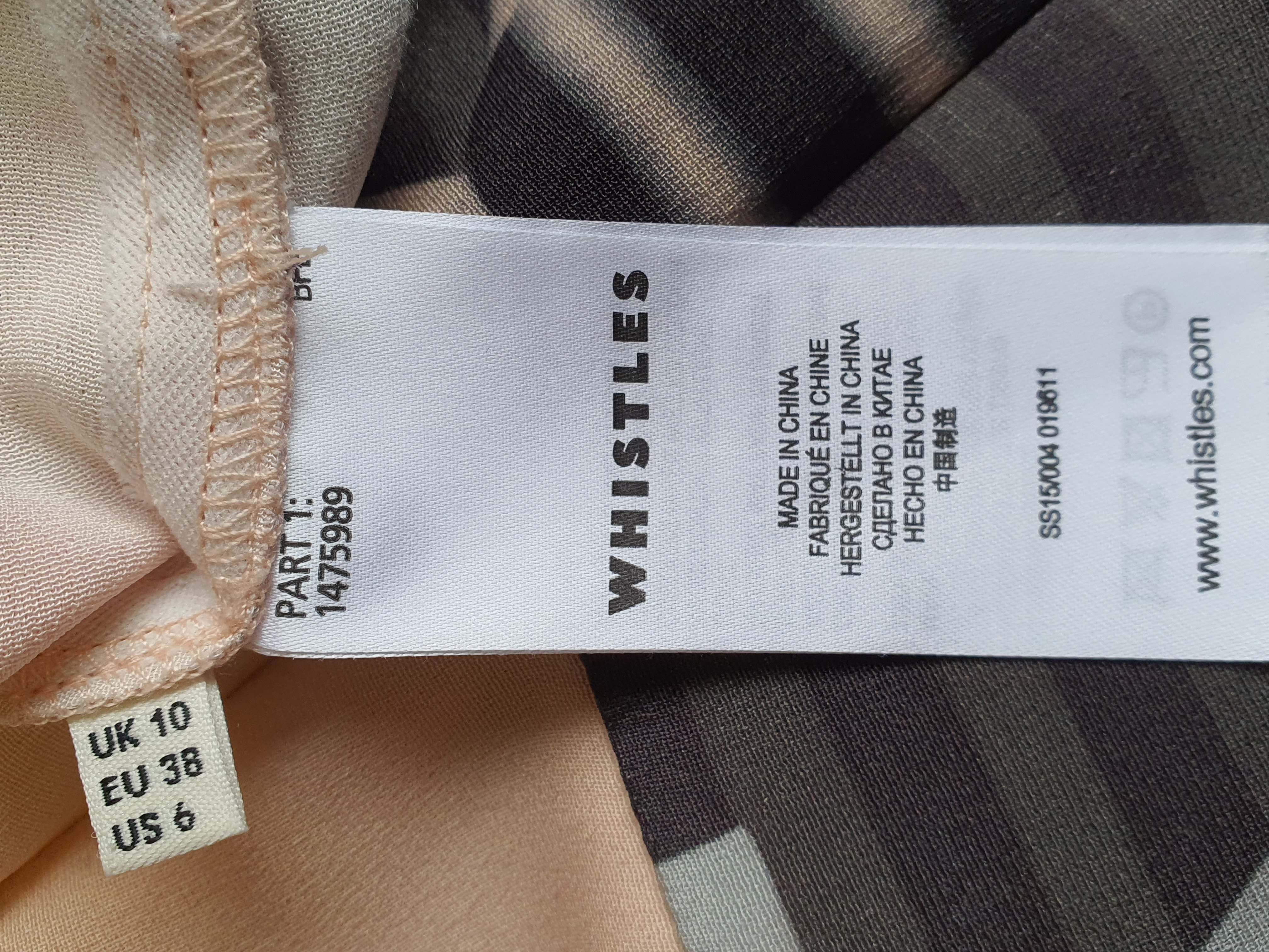 WHISTLES 100% Silk Multicoloured Floral Casual Dress Size UK 10
