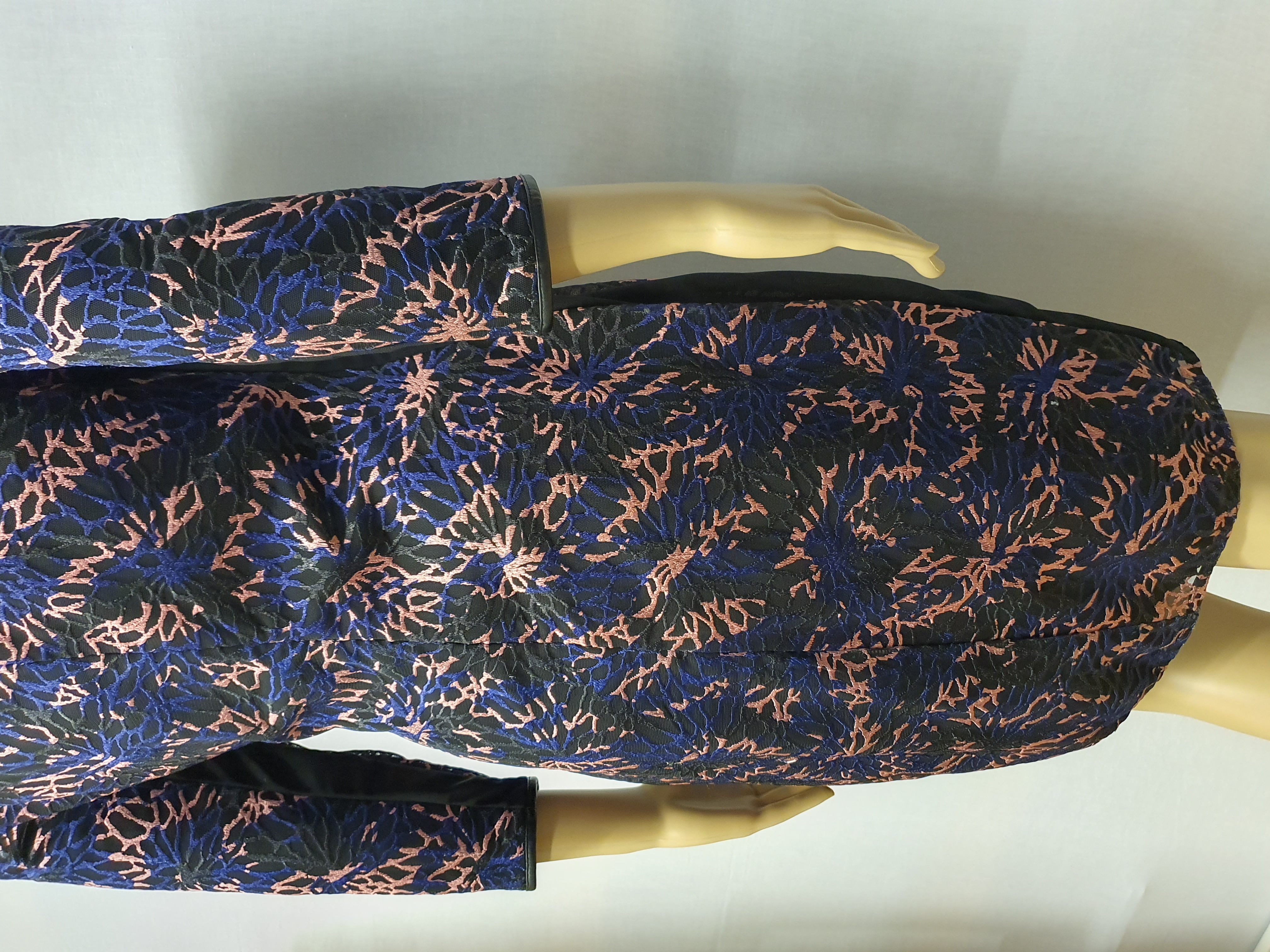REISS Blue and Pink Black Overlay Dress Size UK10