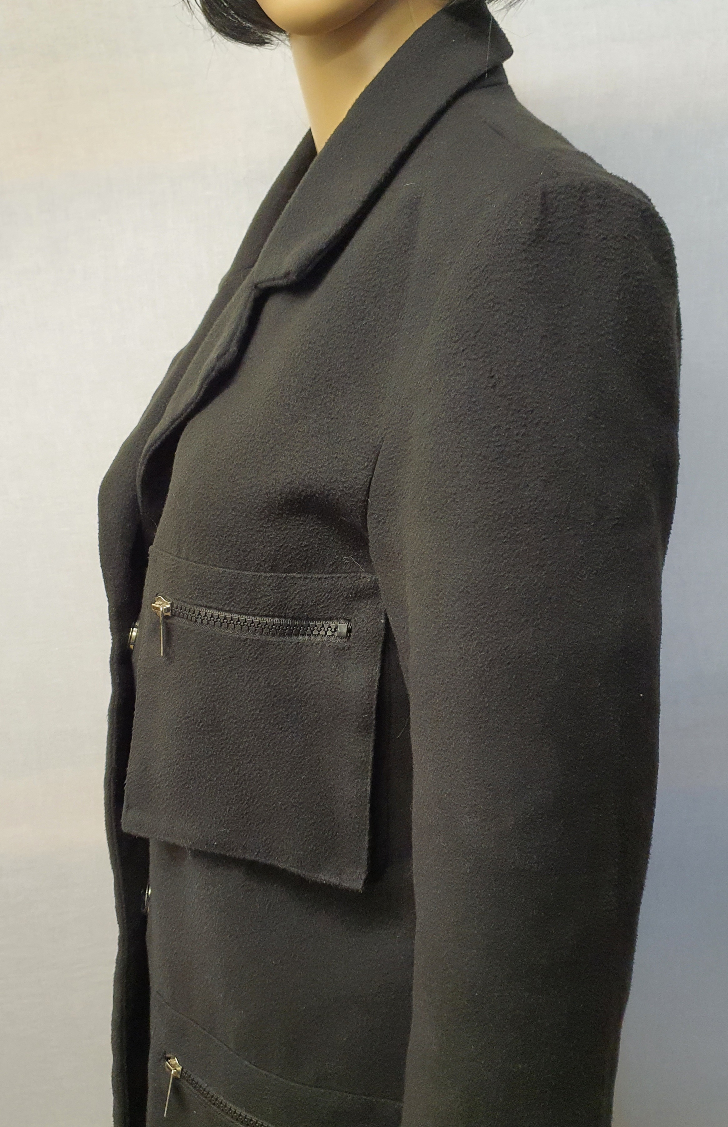 MISSGUIDED Black Multi Pocket Coat Size UK10
