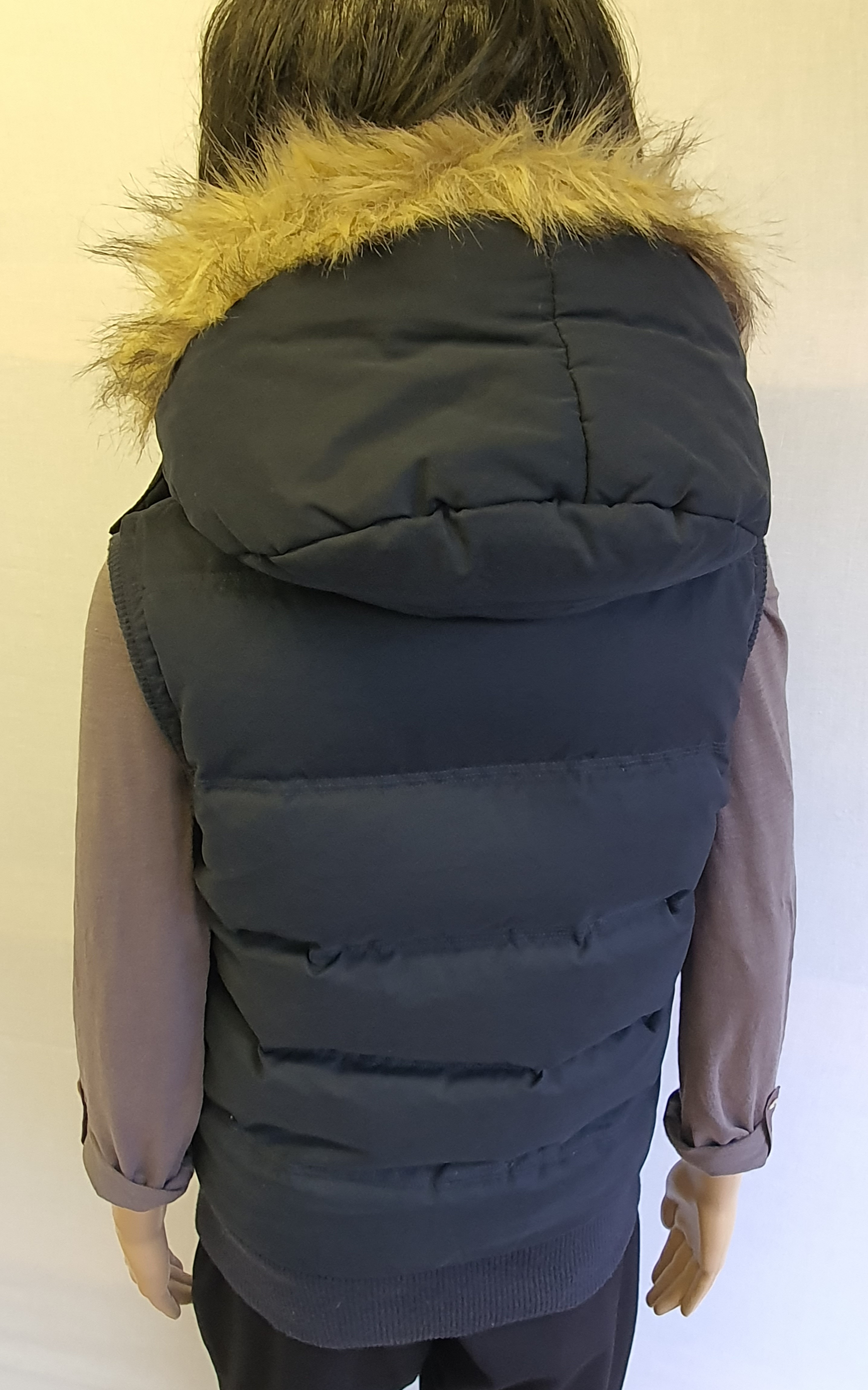 FATFACE Sleeveless Fleece Lined Fur Hooded Bodywarmer Size UK6