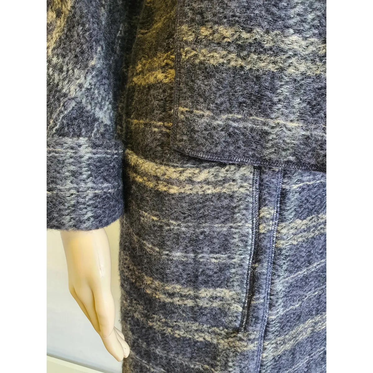 PAUL COSTELLOE Wool & Mohair Blend Jacket with Attached Scarf UK10