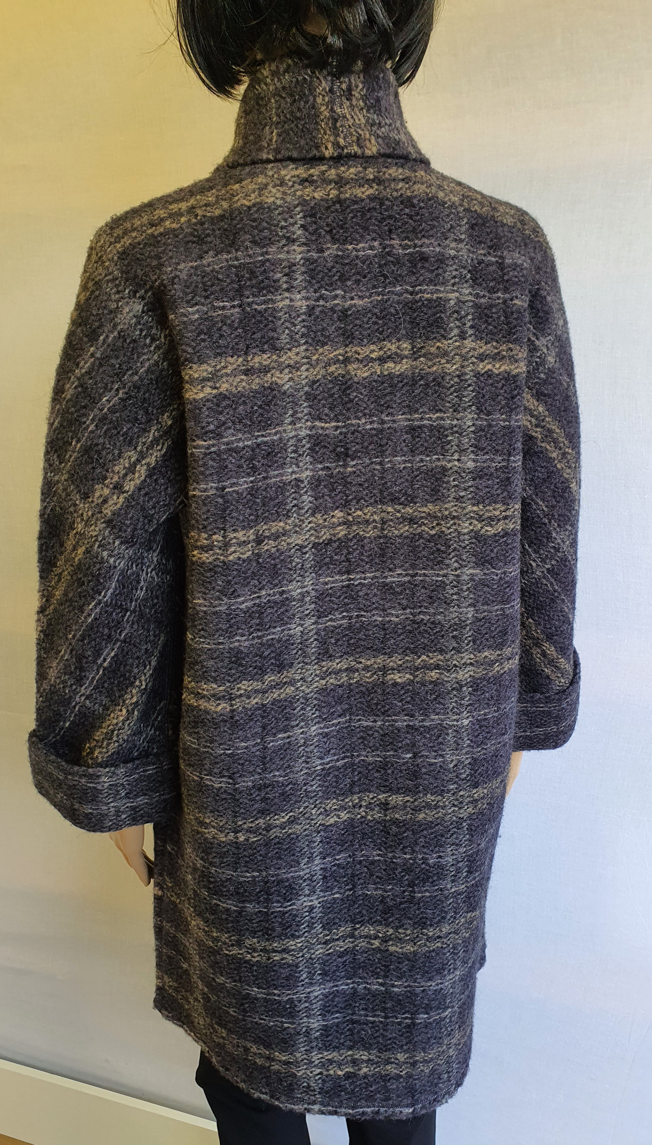 PAUL COSTELLOE Wool & Mohair Blend Jacket with Attached Scarf UK10