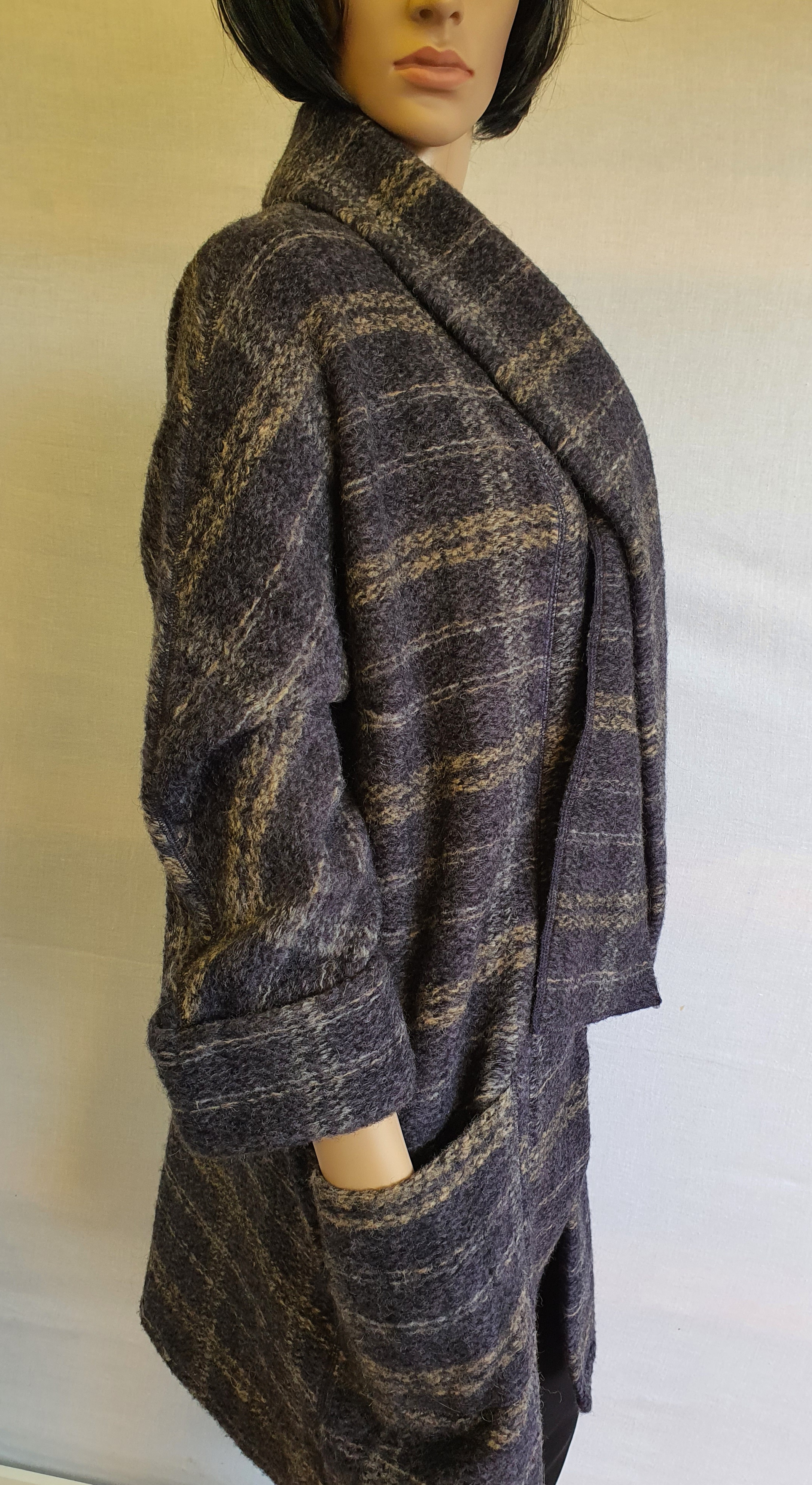 PAUL COSTELLOE Wool & Mohair Blend Jacket with Attached Scarf UK10