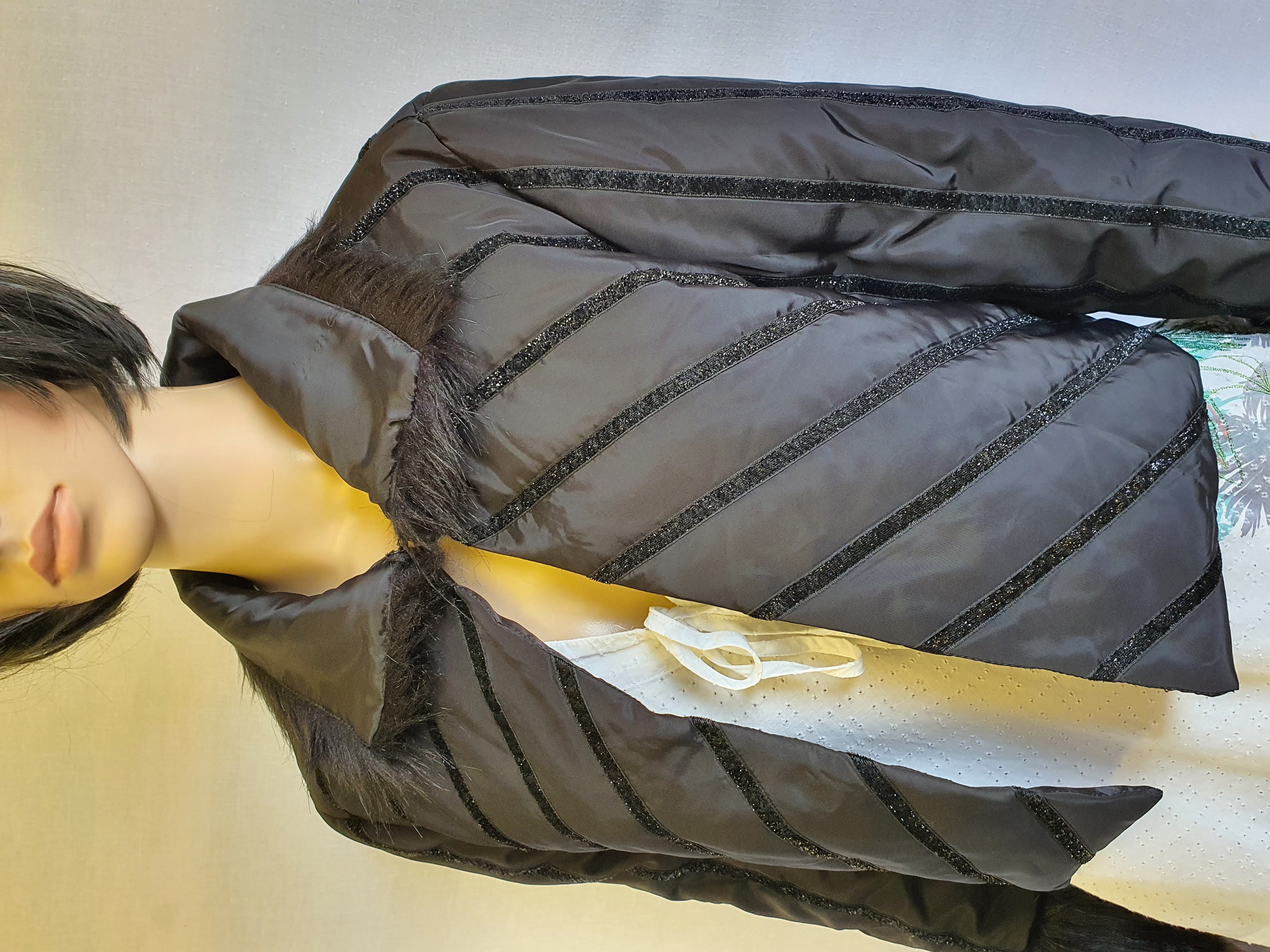 EXPLOSION Black Short Fur Effect Jacket Size UK12 - NEW