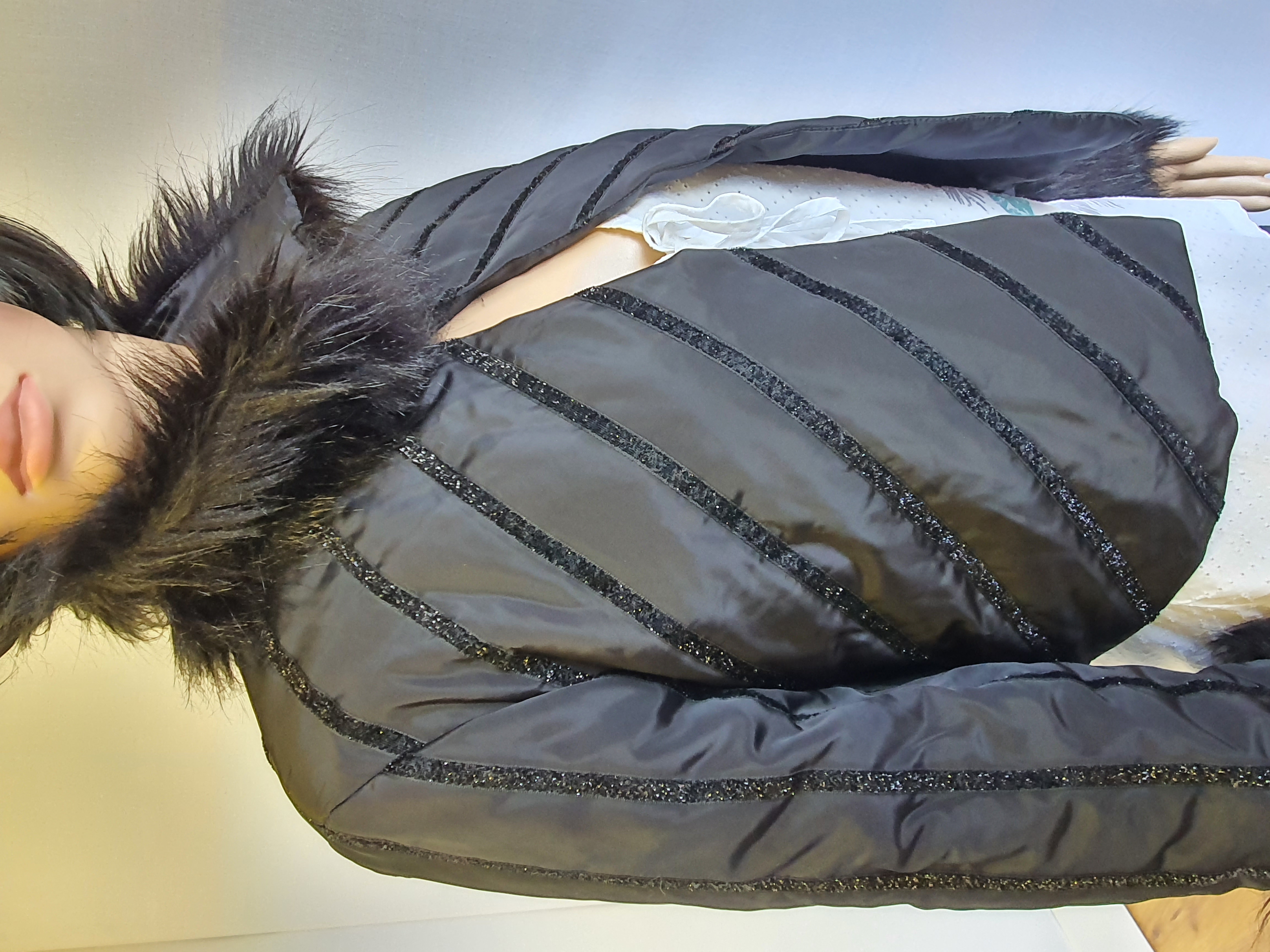 EXPLOSION Black Short Fur Effect Jacket Size UK12 - NEW