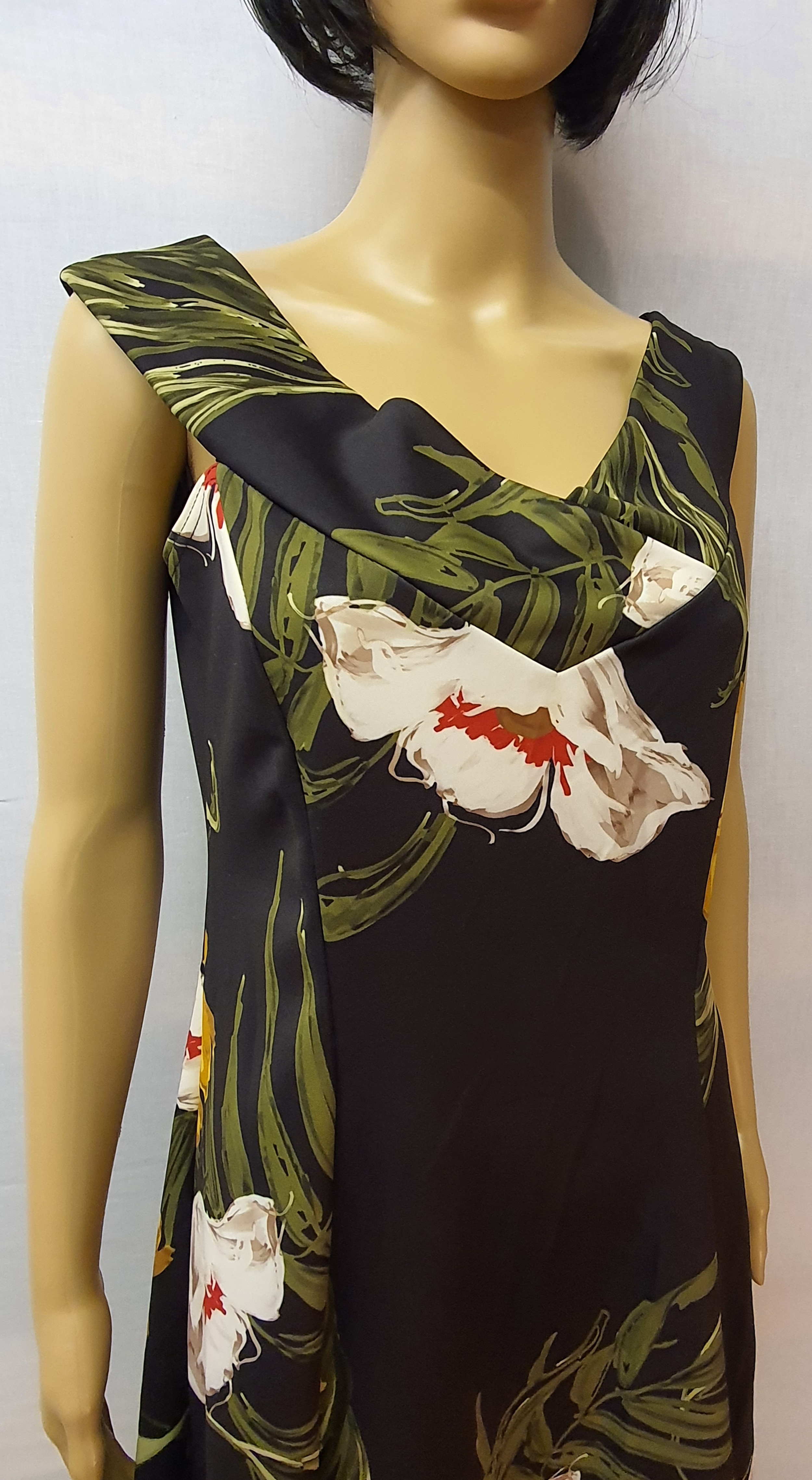 QUIZ Black Sleeveless Flower Dress Size UK16