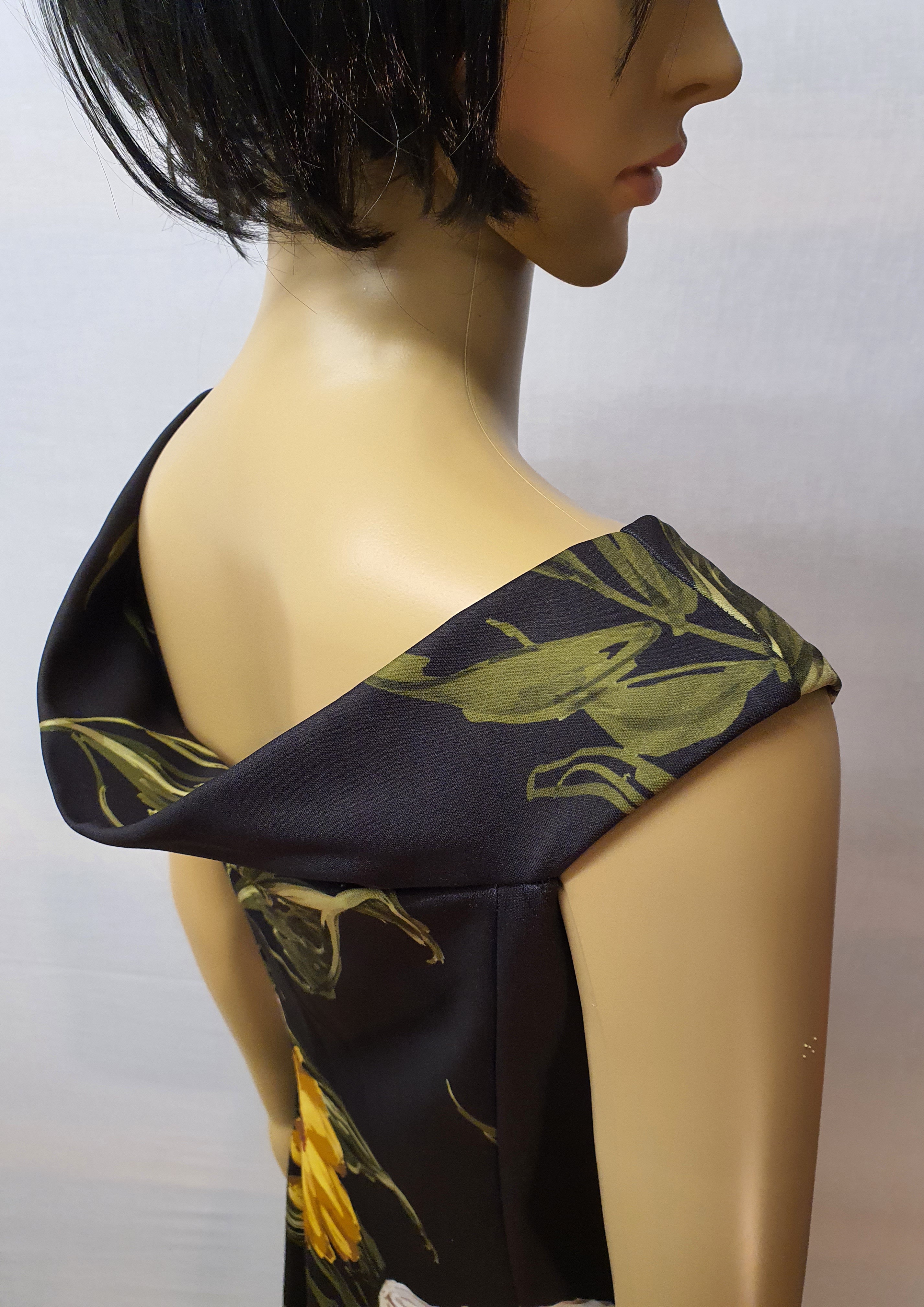 QUIZ Black Sleeveless Flower Dress Size UK16