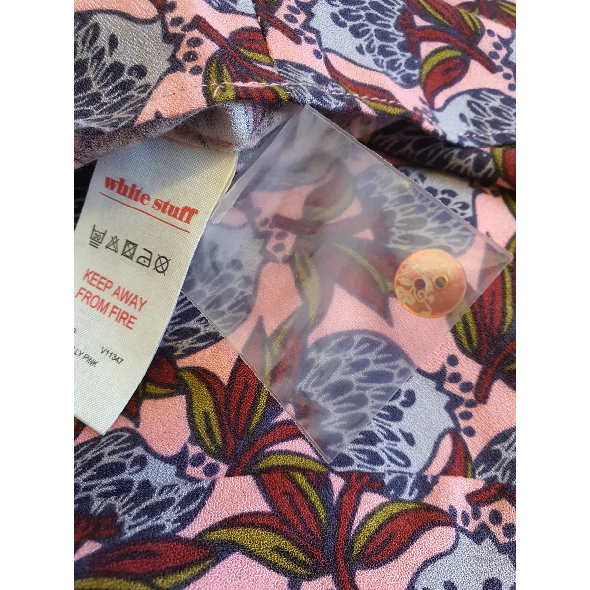 WHITE STUFF L/ Sleeve 100% Viscose Flower Top Size UK 8
