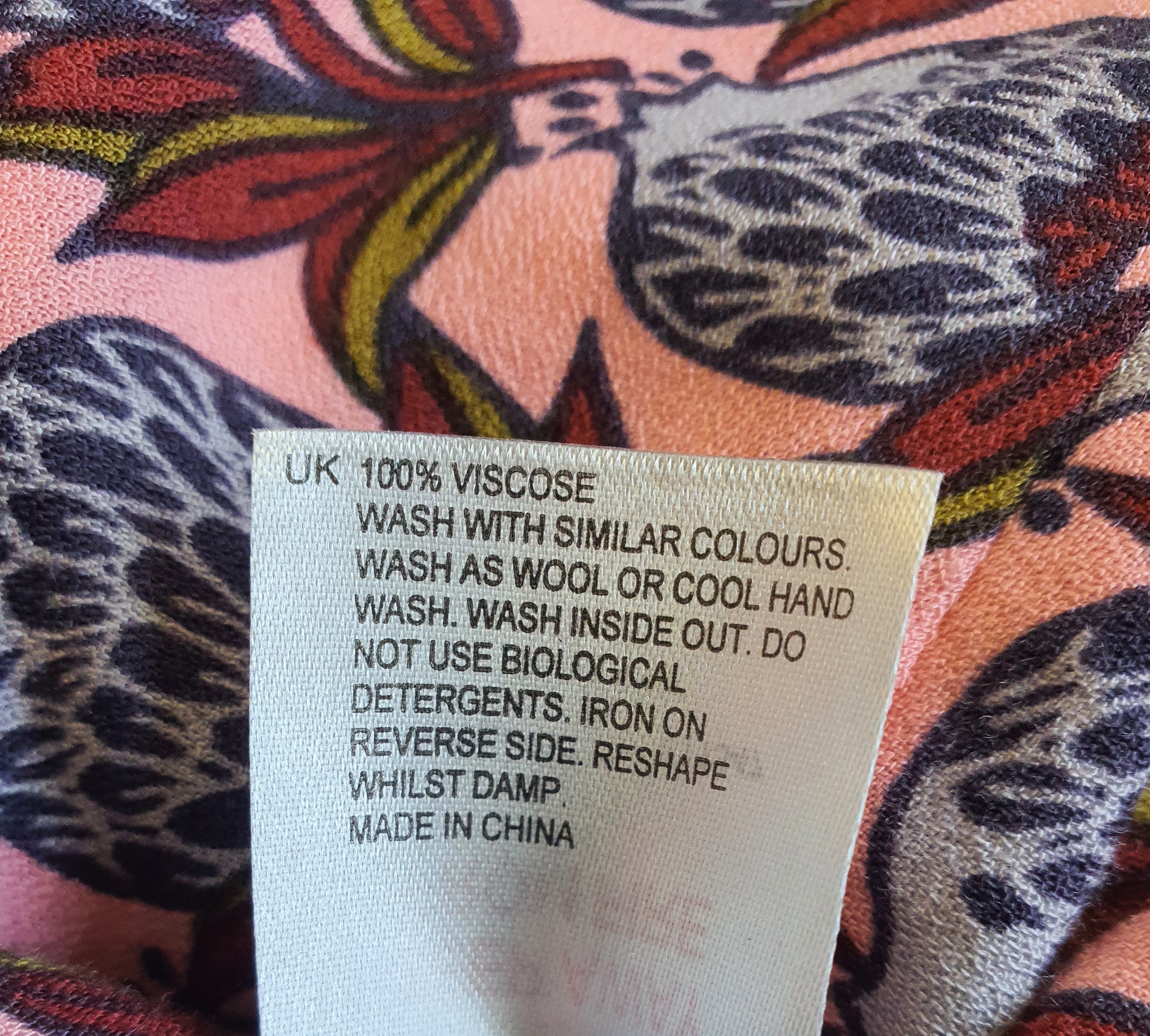 WHITE STUFF L/ Sleeve 100% Viscose Flower Top Size UK 8