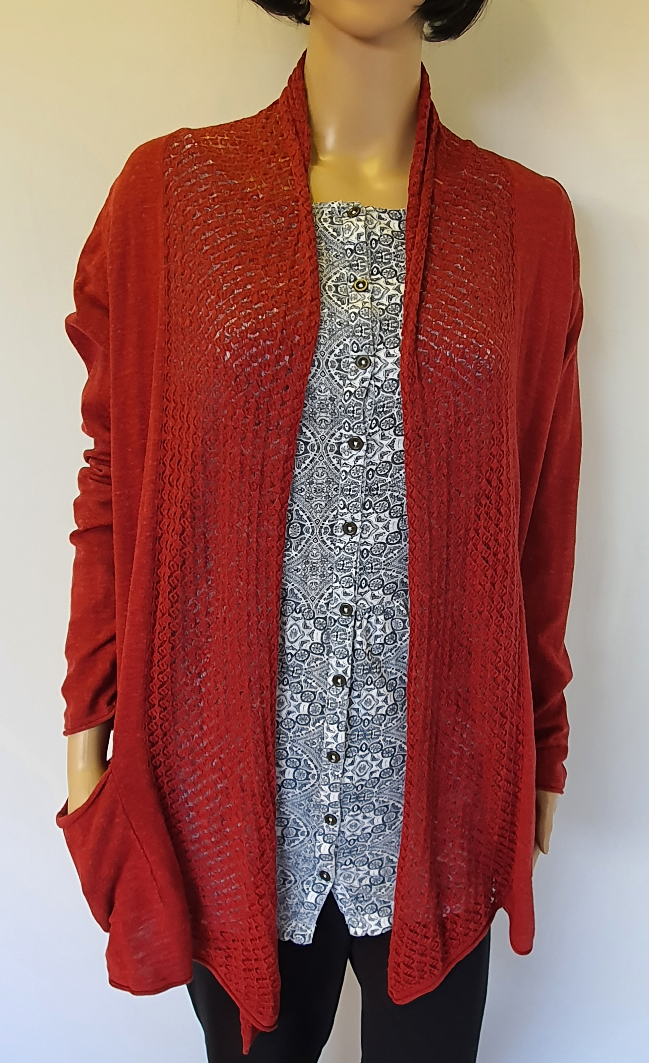 FATFACE Red Long Sleeve Cardigan Size UK10