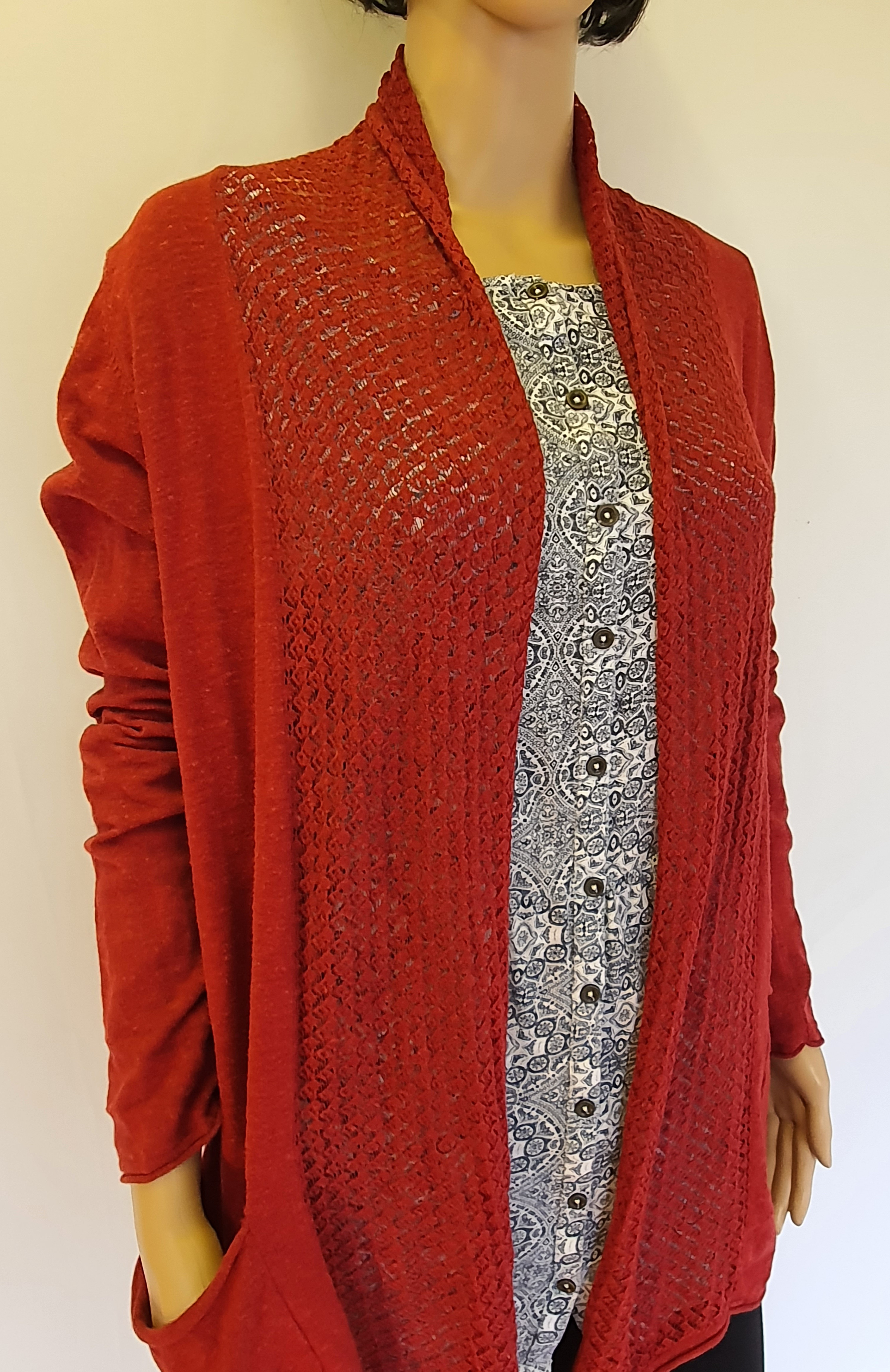 FATFACE Red Long Sleeve Cardigan Size UK10