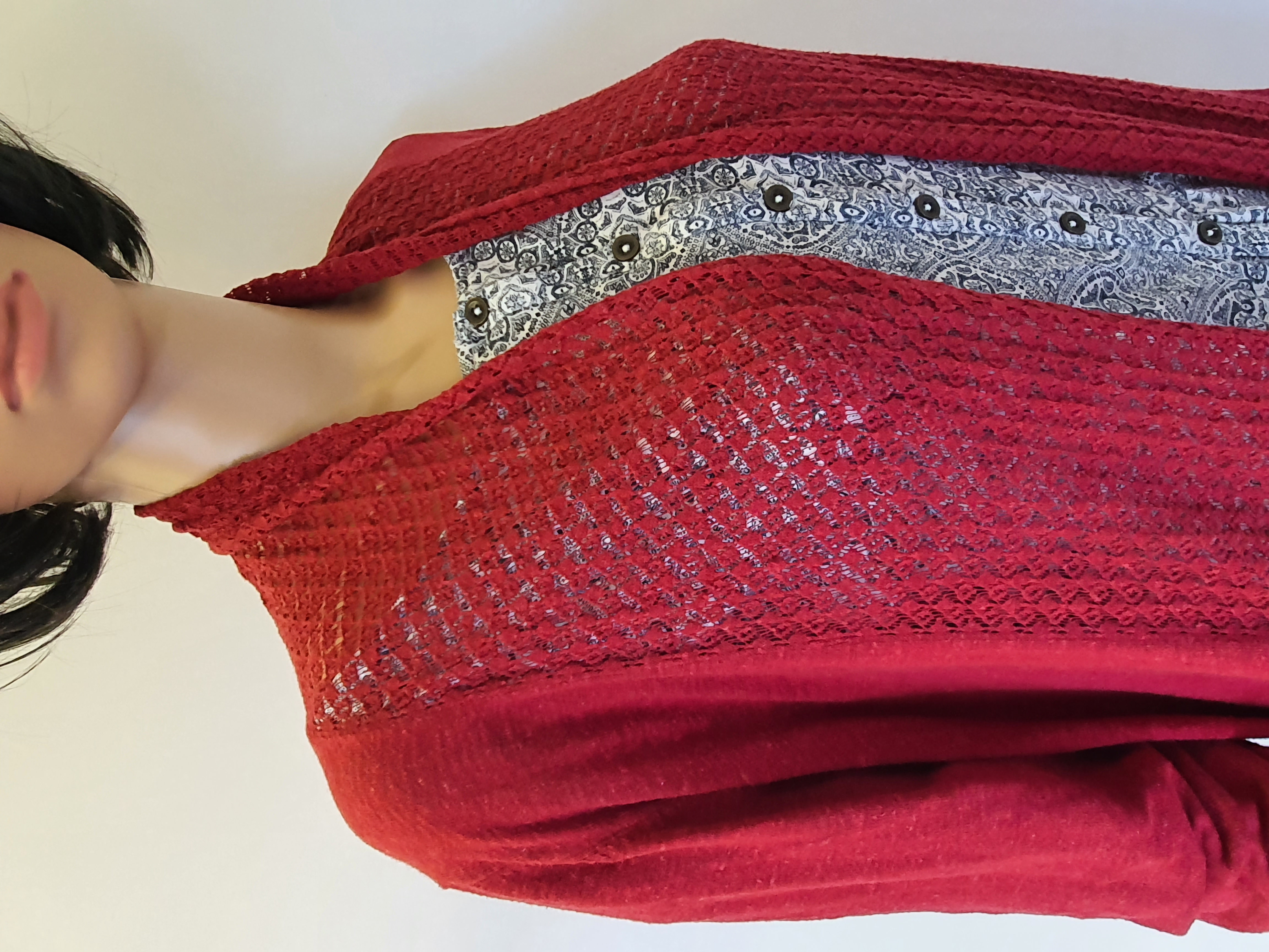 FATFACE Red Long Sleeve Cardigan Size UK10
