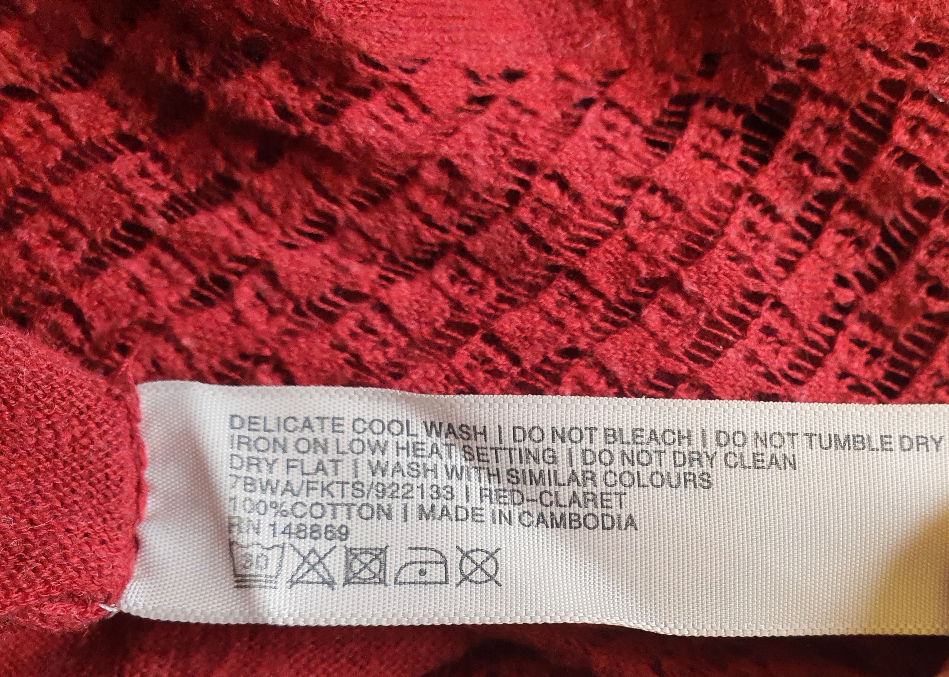 FATFACE Red Long Sleeve Cardigan Size UK10