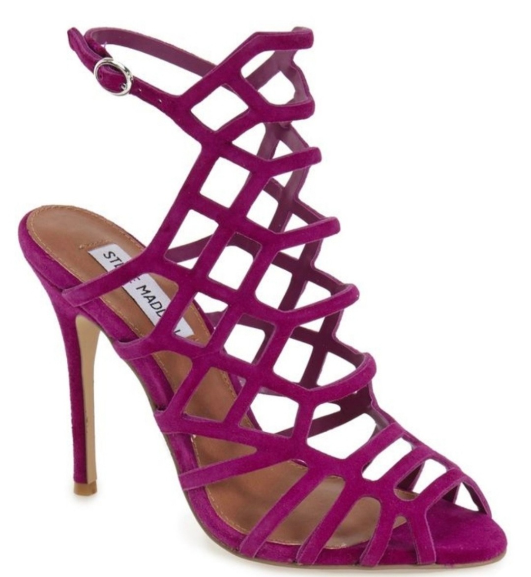 STEVE MADDEN Purple Suede Cage Sandals Size UK6