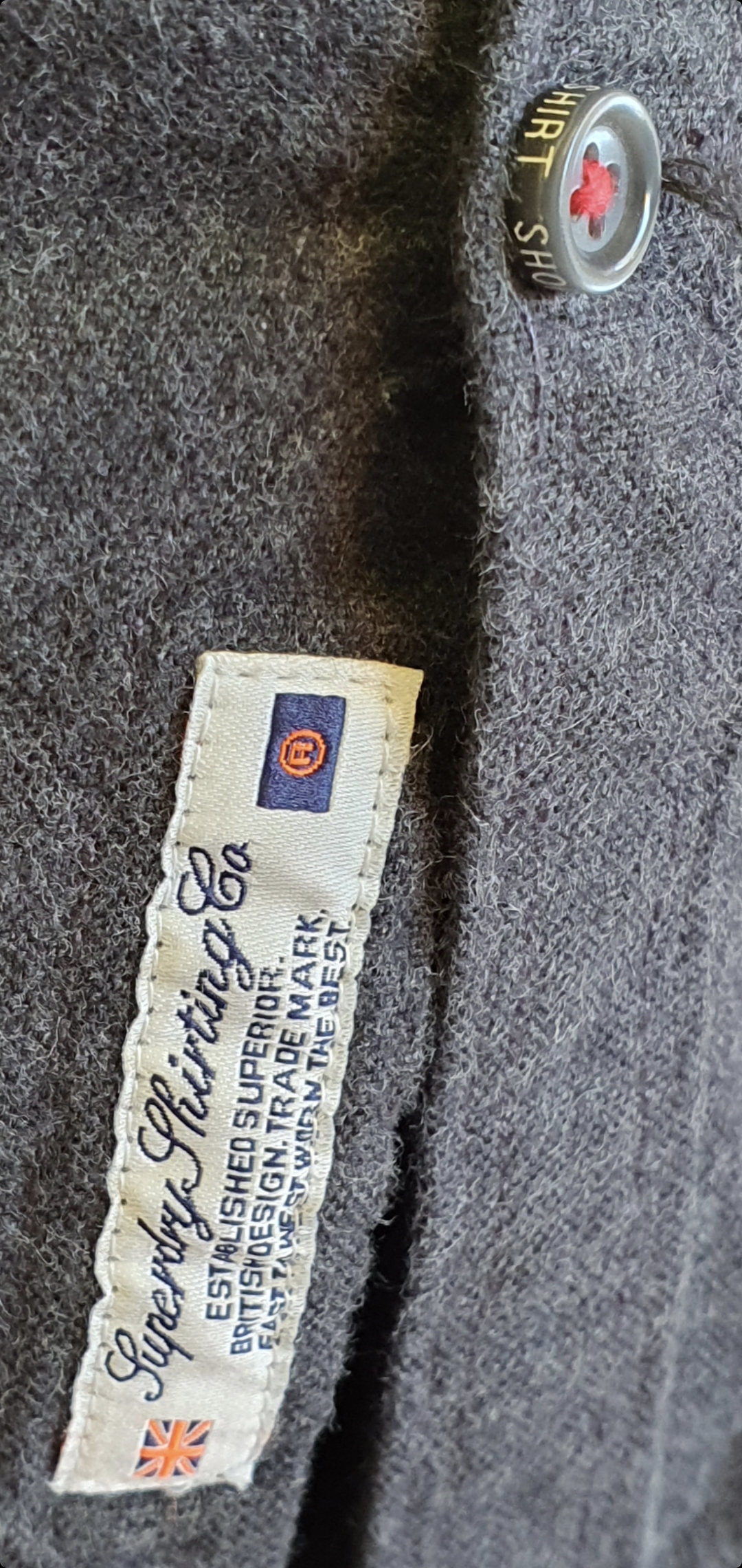 SUPERDRY Mens Dark Grey Shirt Size Small 36" - 38"