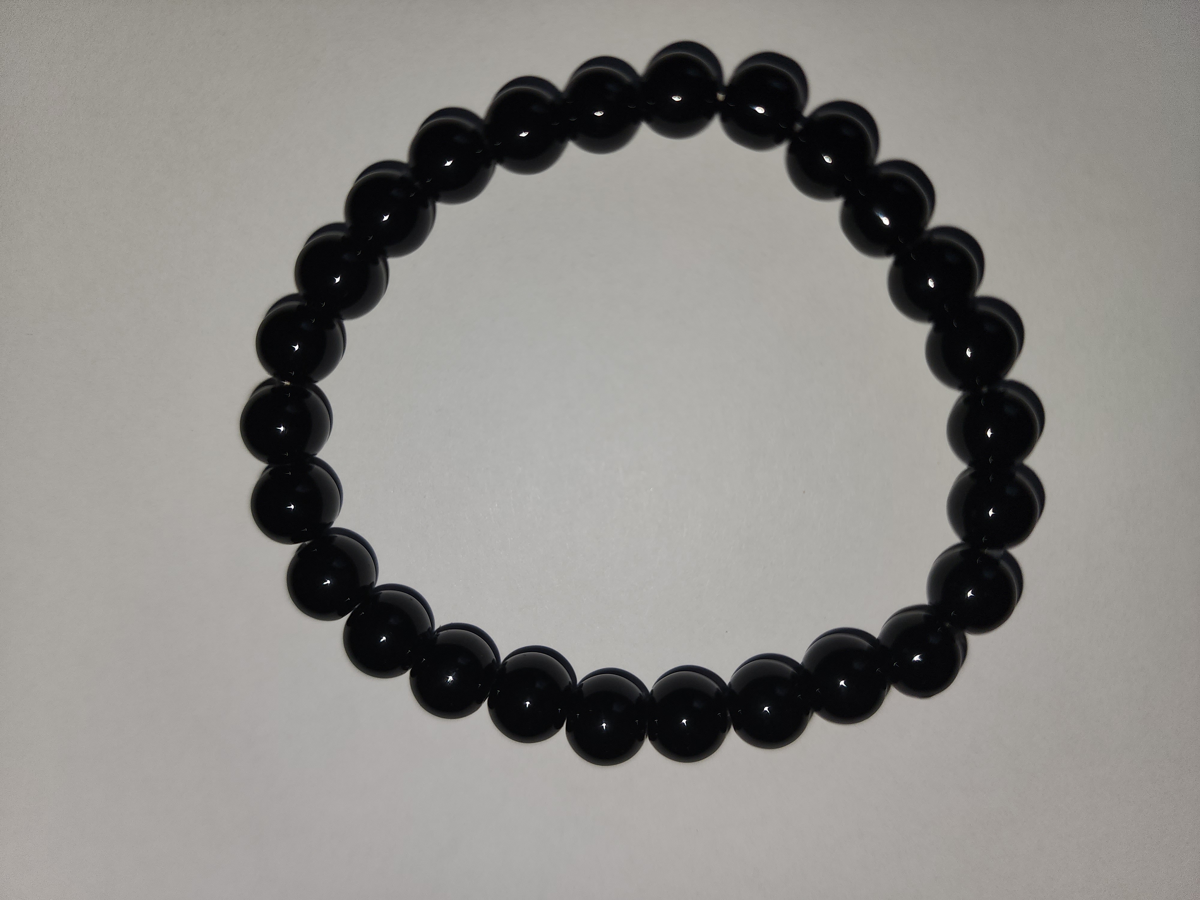 Black Onyx Stress Ease Imprinted Frequency Beaded Bracelet