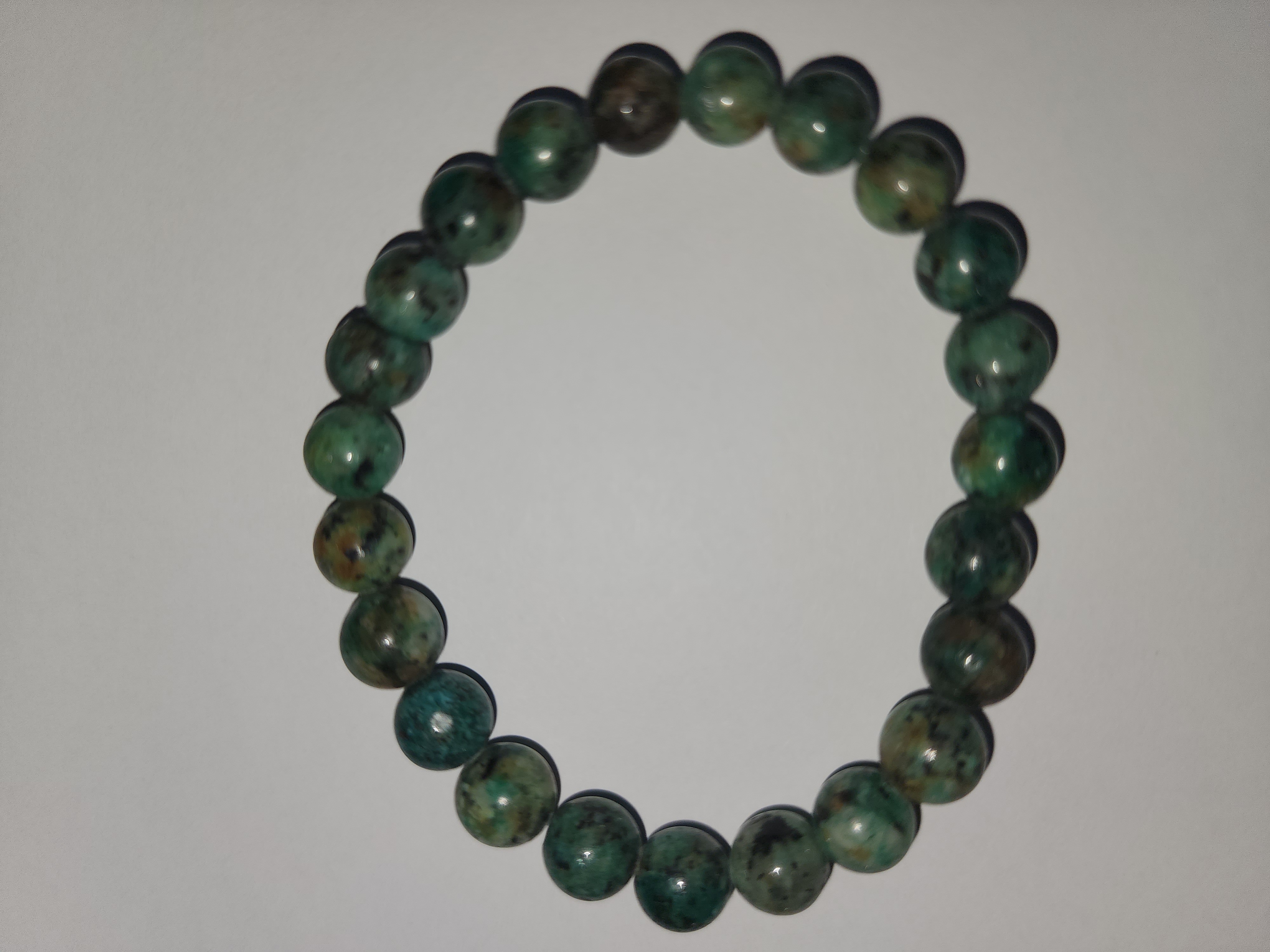 Chrysocolla Communication Imprinted Beaded Braceletinte dFrequency Beaded Bracelet