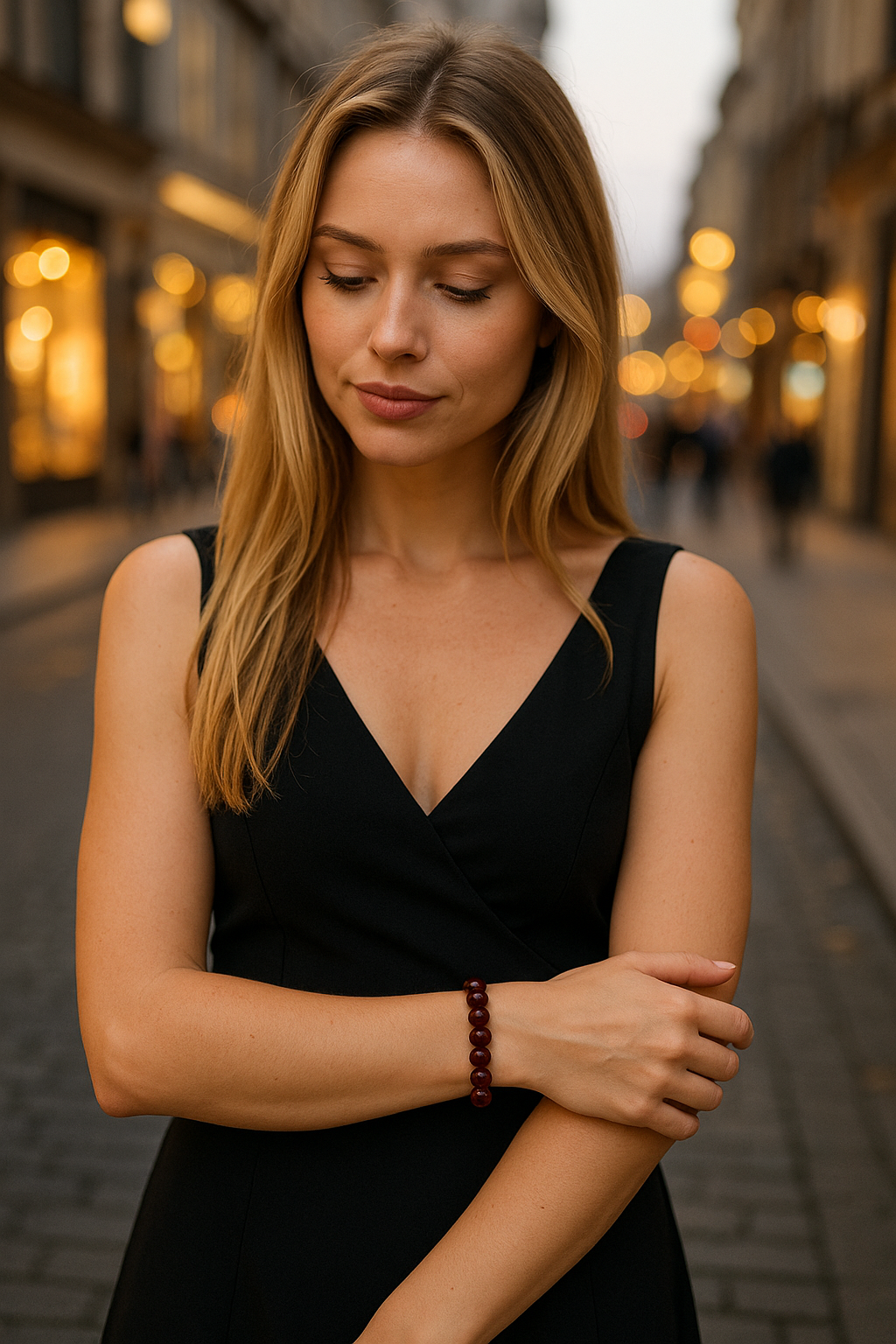Red Tigers Eye Confidence Imprinted Frequency Beaded Bracelet
