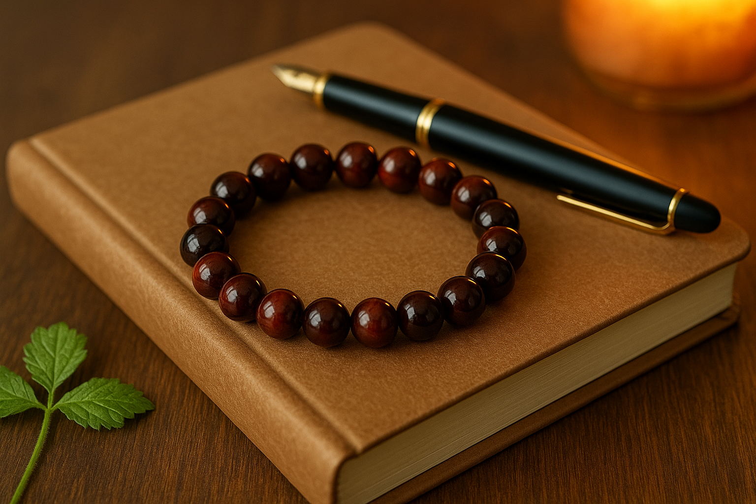Red Tigers Eye Confidence Imprinted Frequency Beaded Bracelet