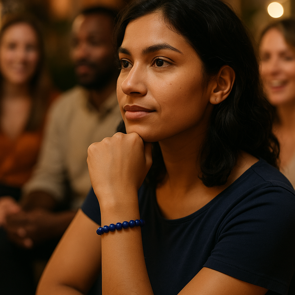 Lapis Intuition Imprinted Frequency Beaded Bracelt
