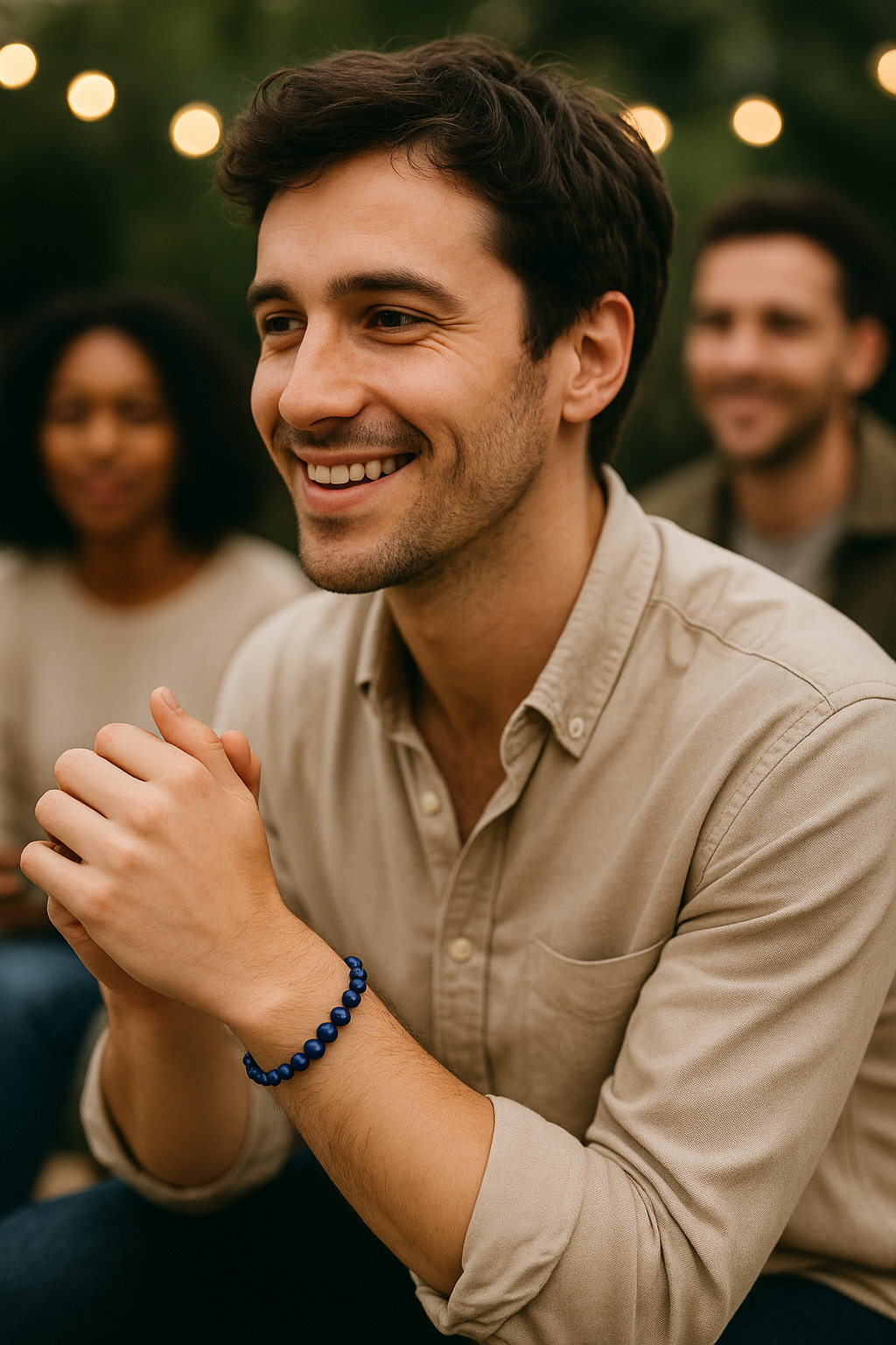 Lapis Intuition Imprinted Frequency Beaded Bracelt