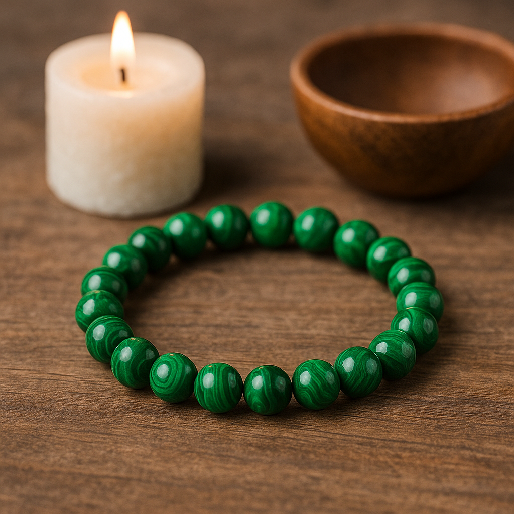 Malachite Balance Imprinted Frequency Bracelet
