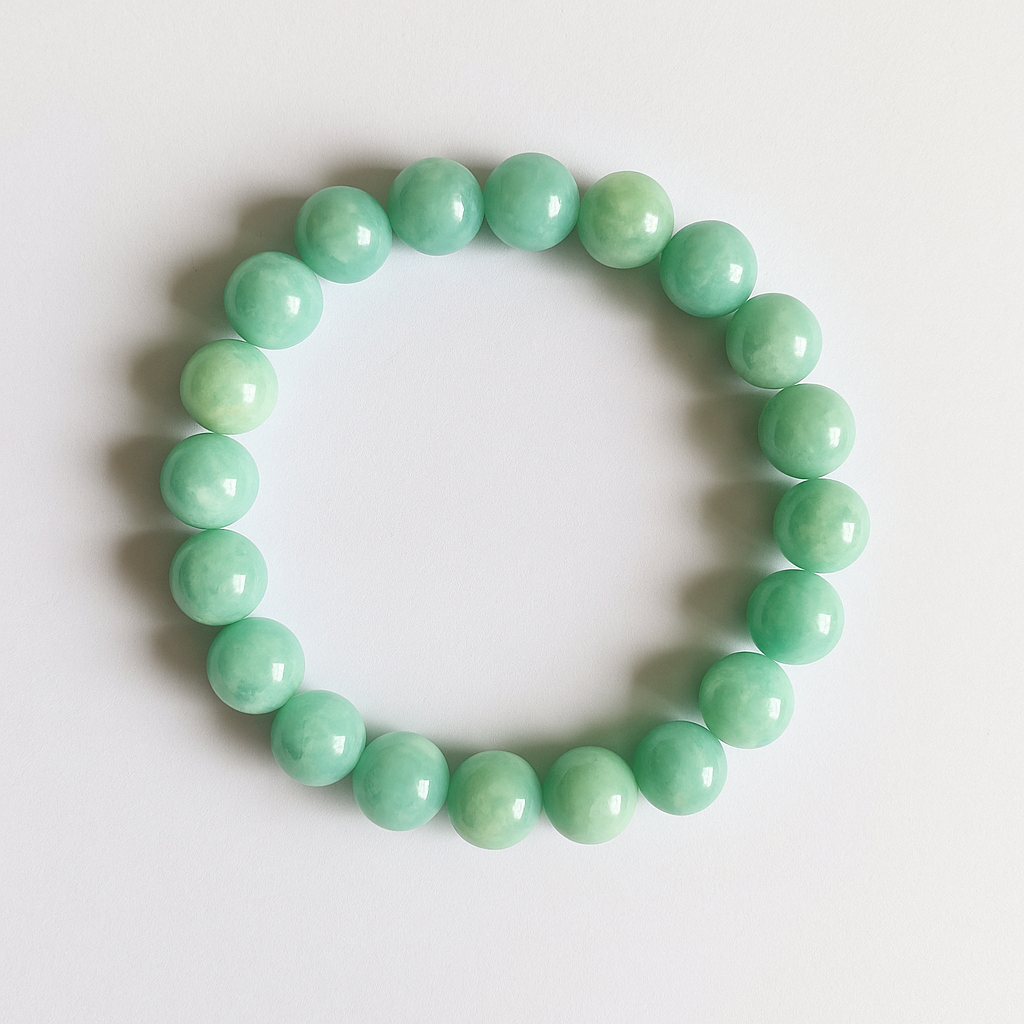 Amazonite Heart Chakra Imprinted Frequency Beaded Bracxelert