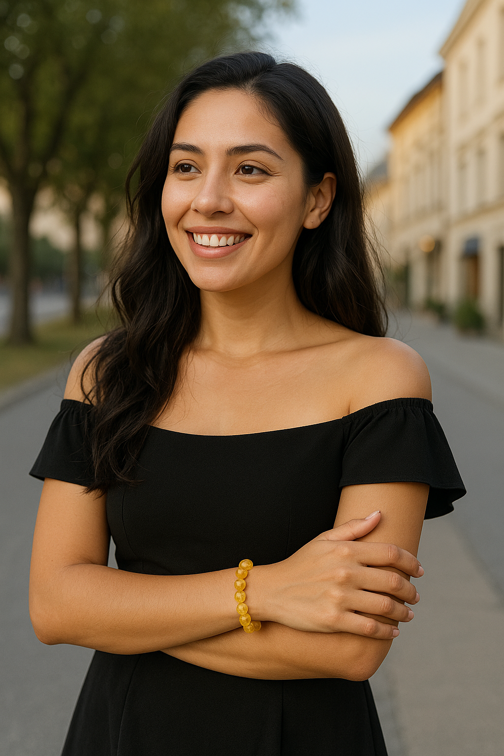 Citrine Abundance Imprinted Frequency Beaded Bracelet