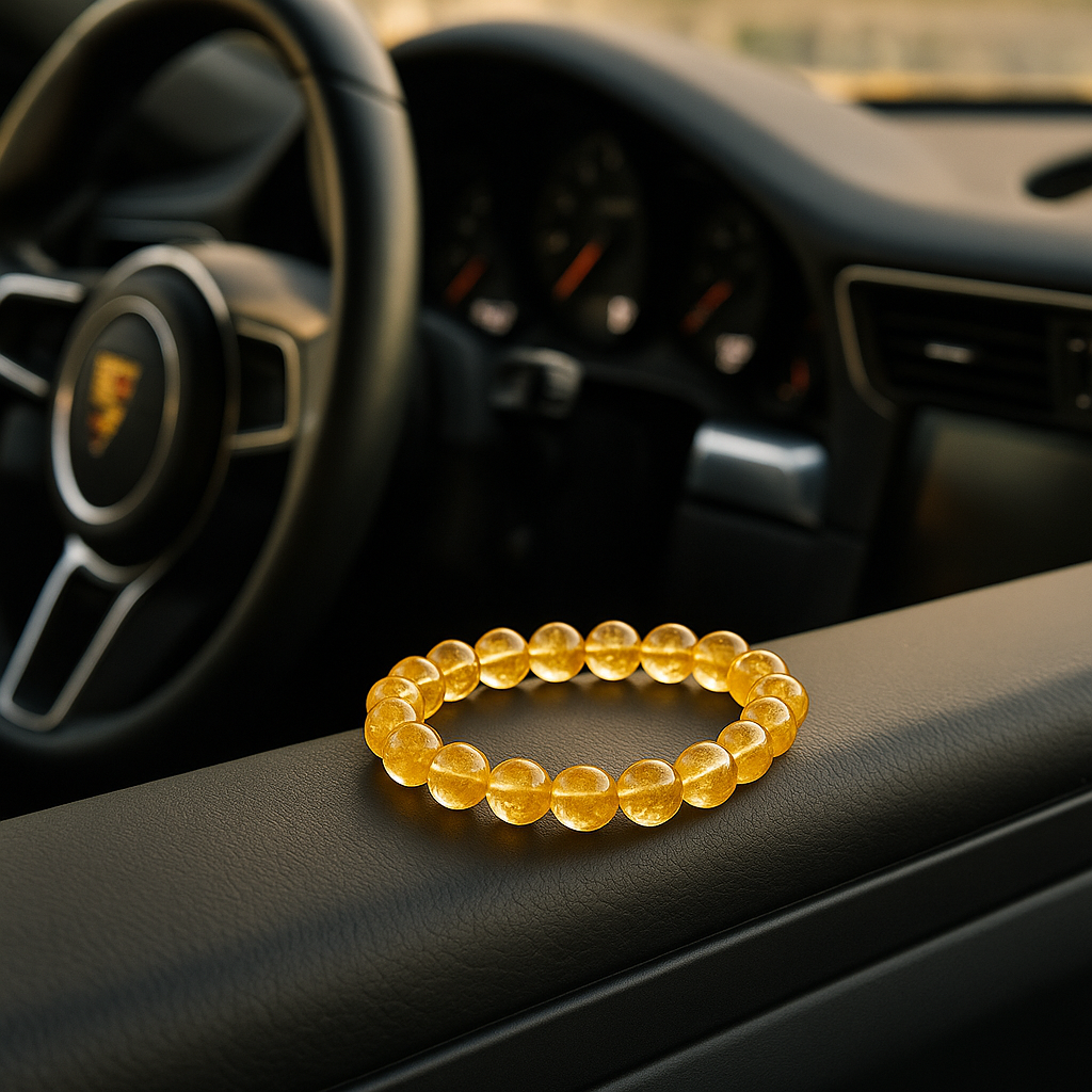 Citrine Abundance Imprinted Frequency Beaded Bracelet
