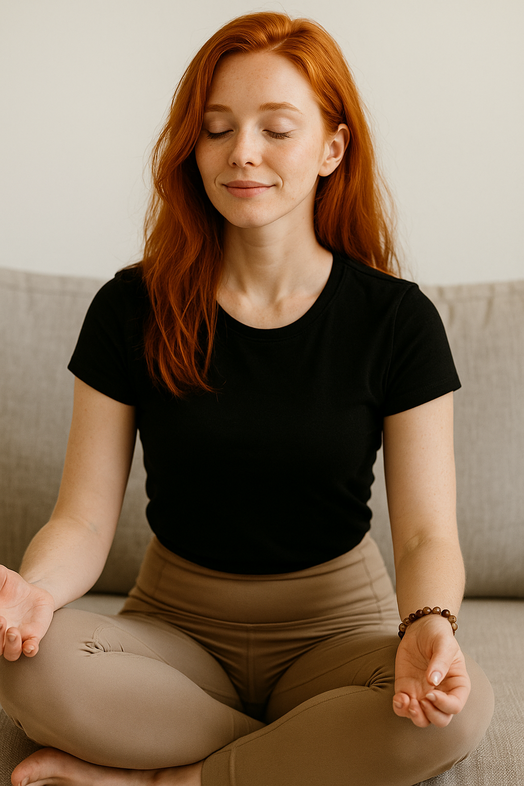 Brown Botswana Agate Emotional Support Imprinted Frequency Beaded Bracelet