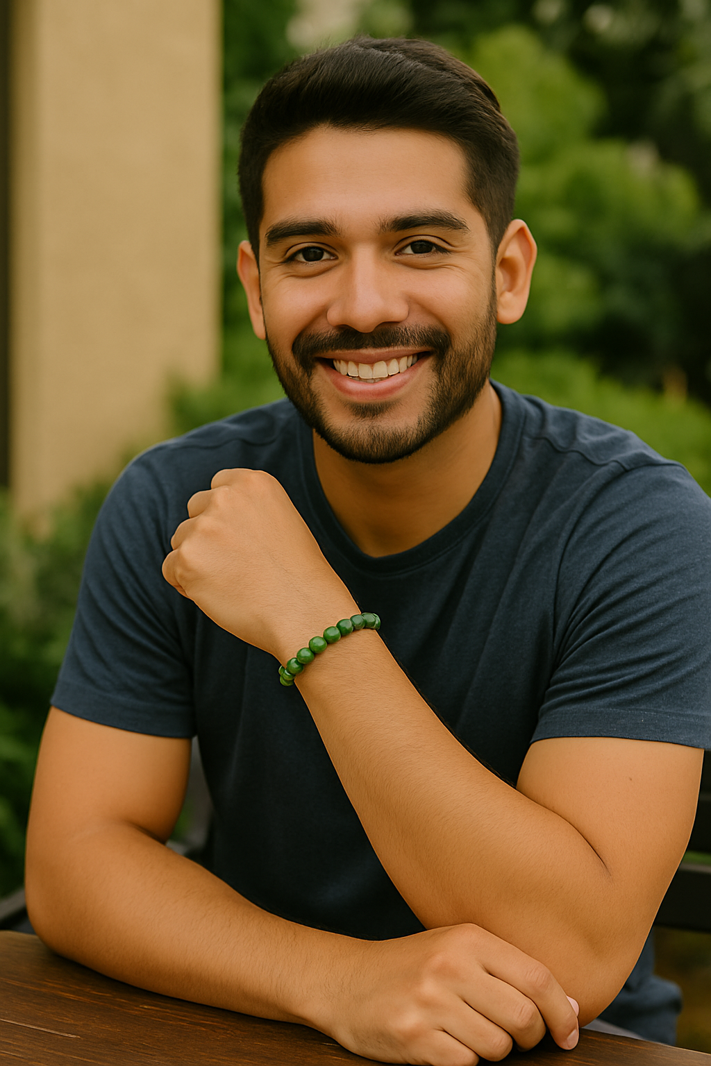 Jade Luck & Protection Imprinted Frequency Beaded Bracelet