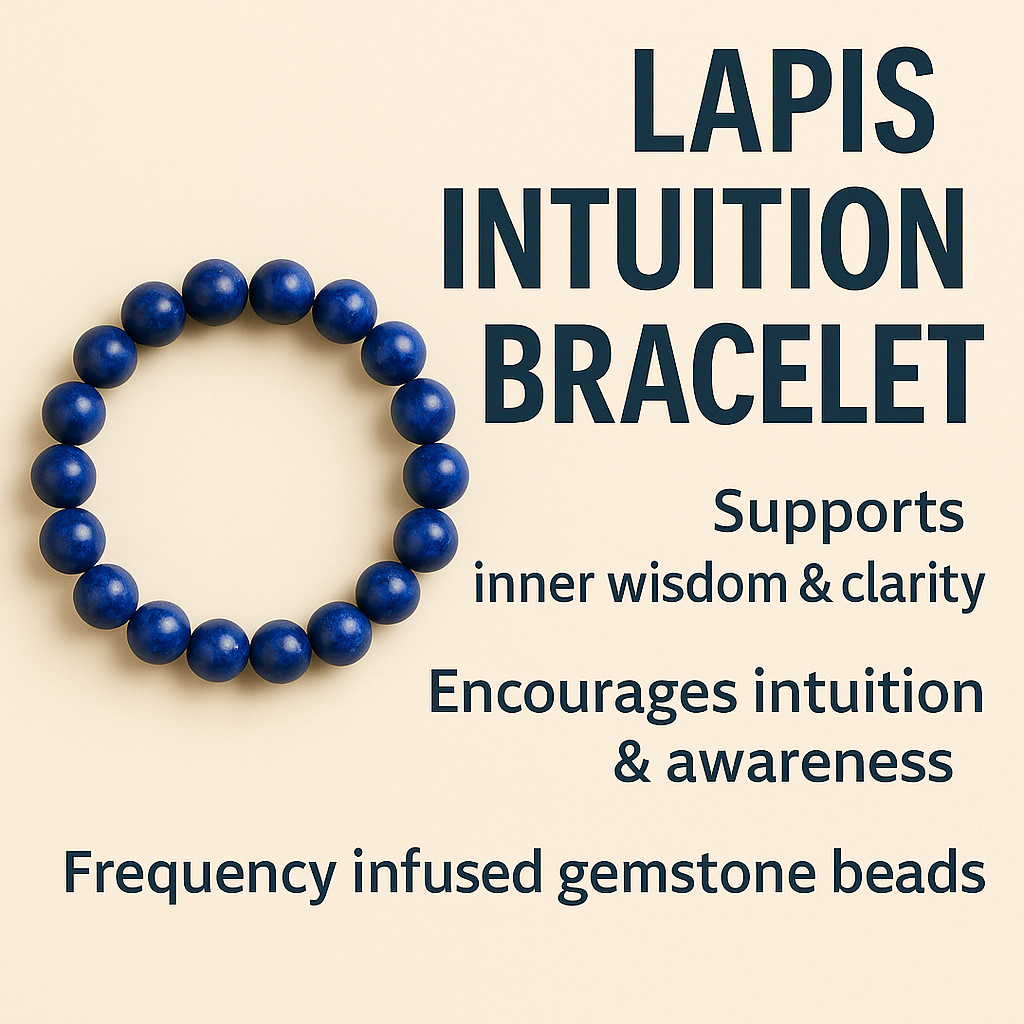 Lapis Intuition Imprinted Frequency Beaded Bracelt