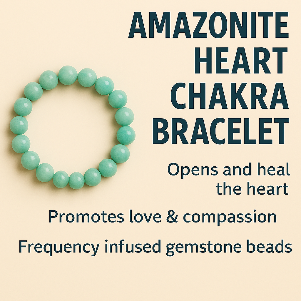Amazonite Heart Chakra Imprinted Frequency Beaded Bracxelert