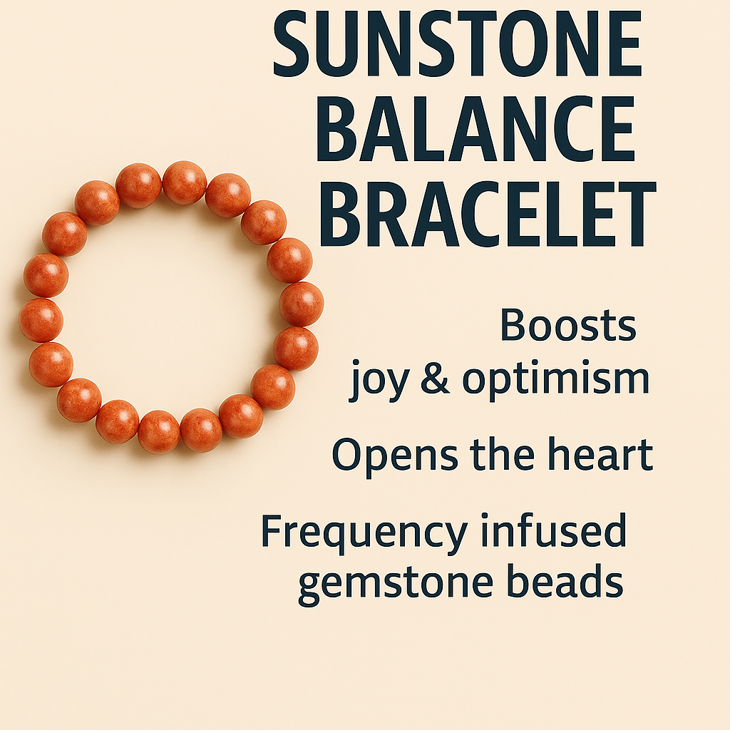 Sunstone Emotional Balance Imprinted Frequency Beaded Bracelt