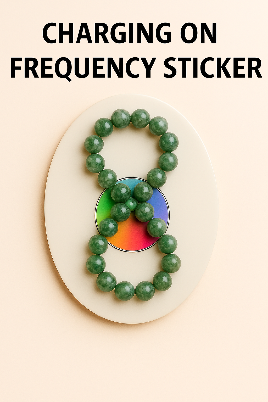 Moss Agate Well-Being Frequency Imprinted Beaded Bracelet