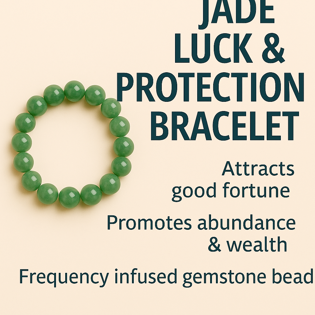 Jade Luck & Protection Imprinted Frequency Beaded Bracelet