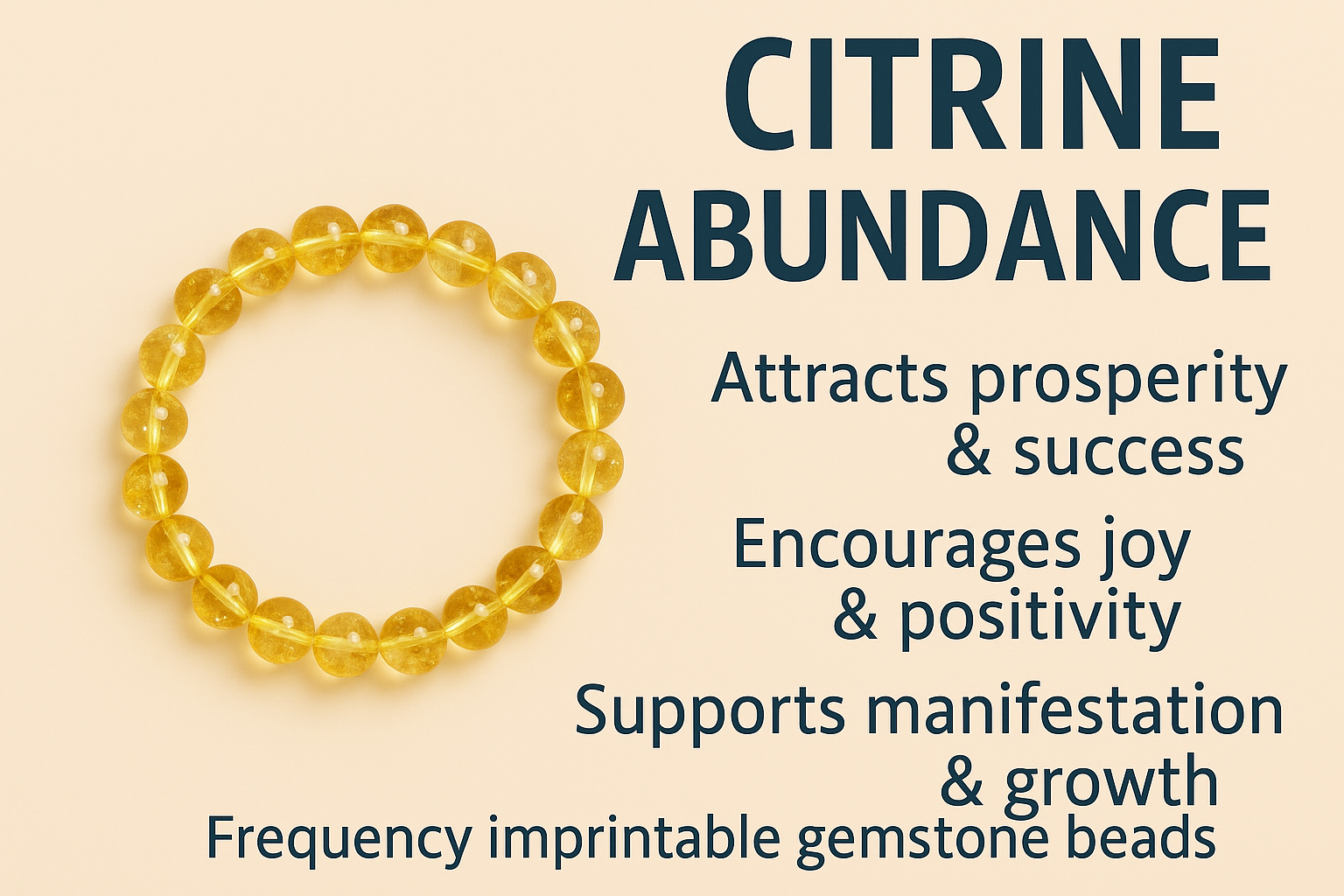 Citrine Abundance Imprinted Frequency Beaded Bracelet