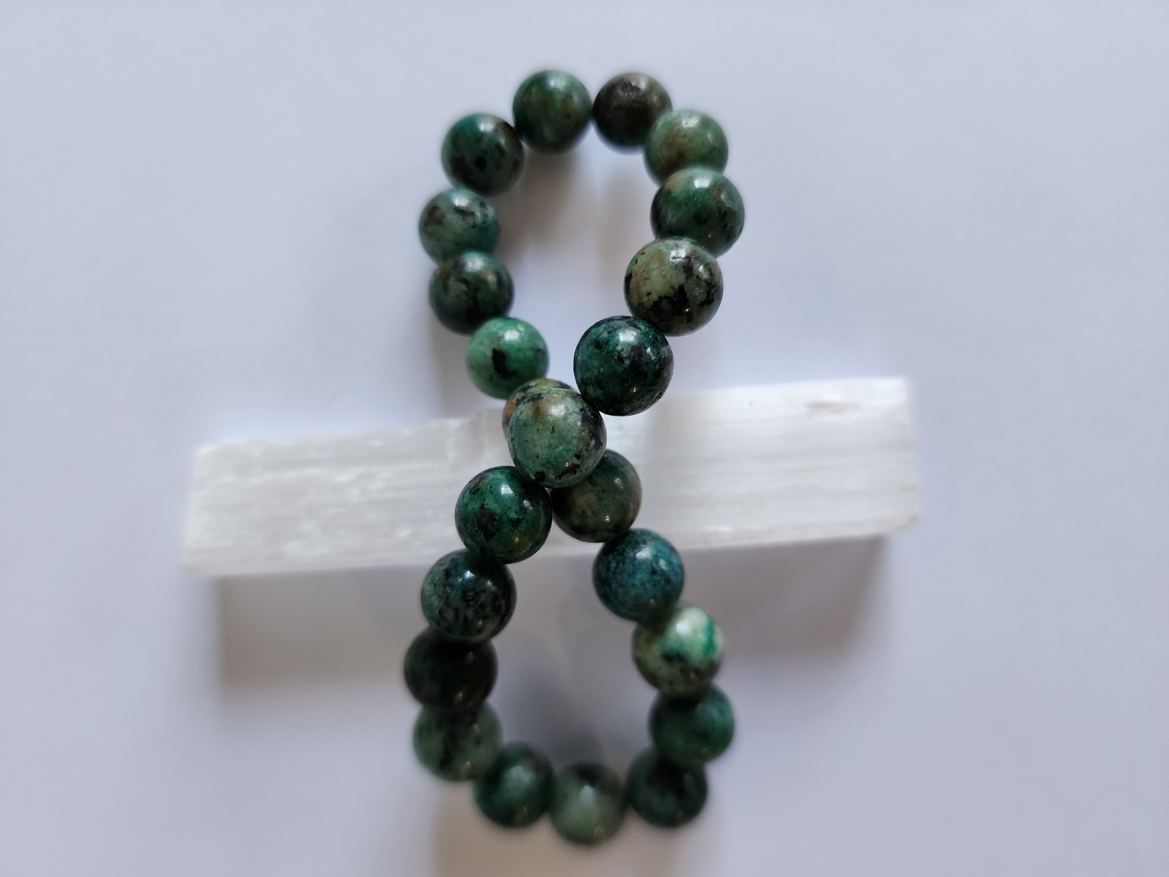 Indian Agate Solfeiggo Imprinted Frequency Beaded Bracelet