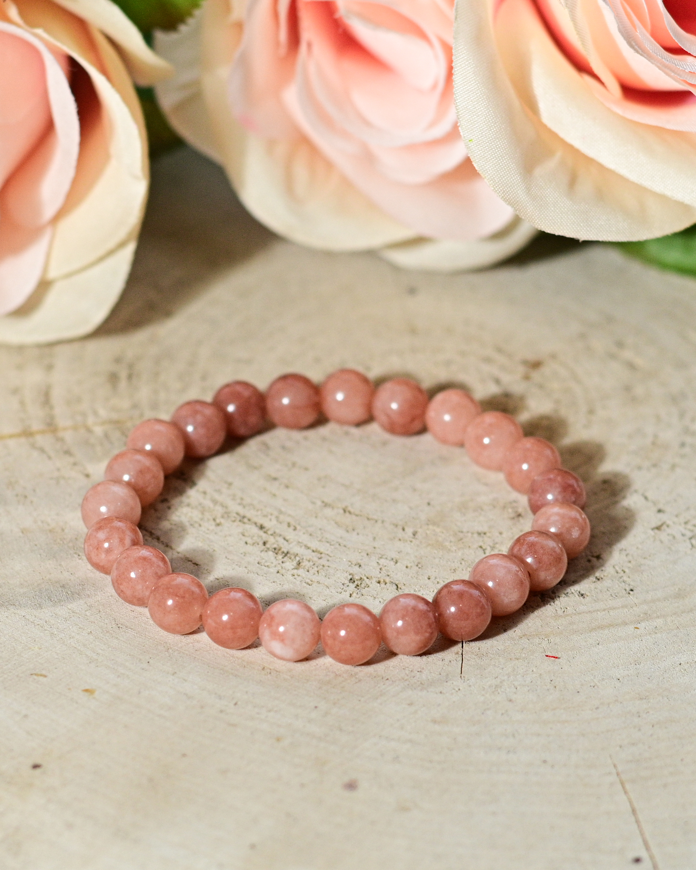 Sunstone Emotional Balance Imprinted Frequency Beaded Bracelt