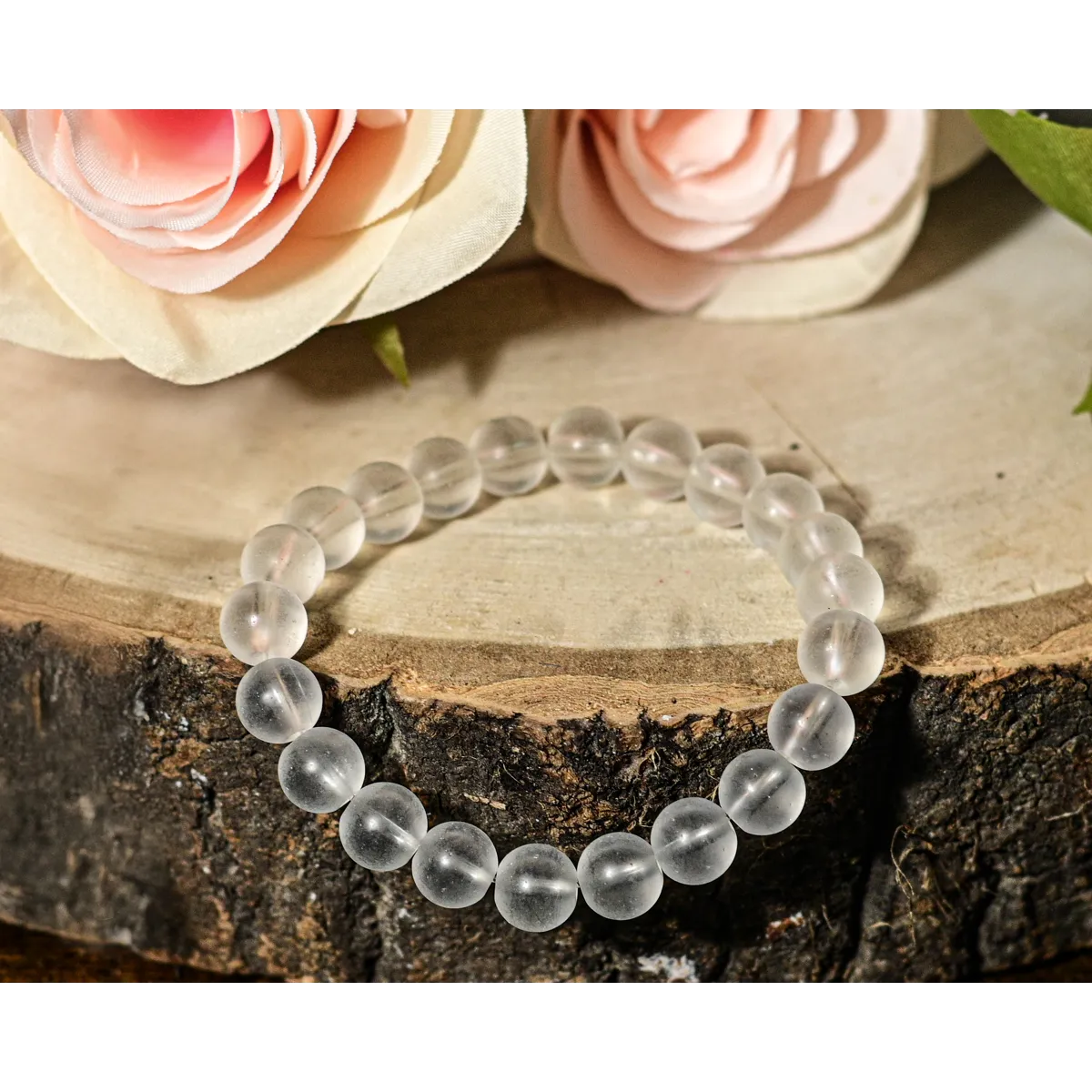 Quartz Hair Support  Frequency Imprinted Beaded Bracelet