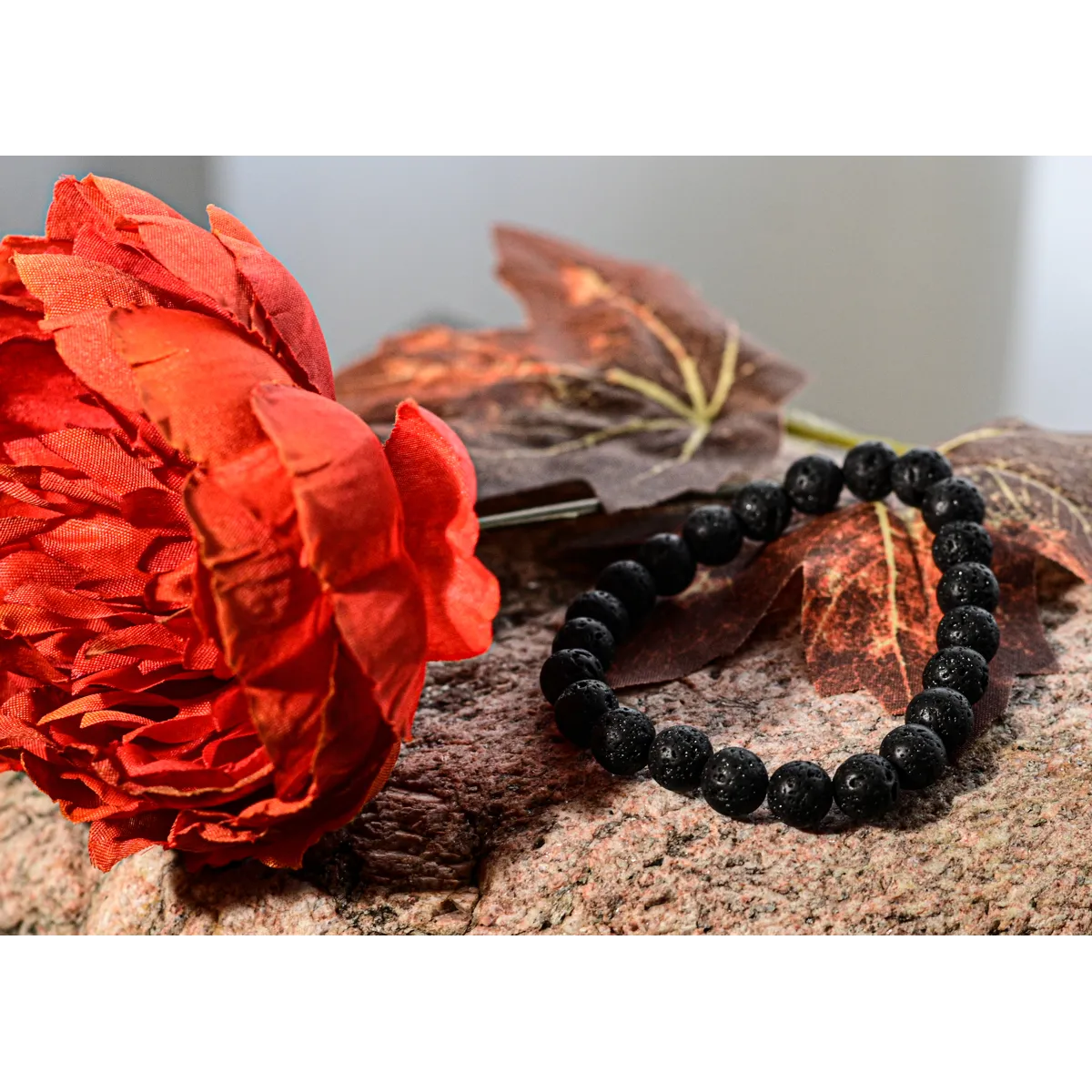 Lava Rock - Resilience Imprinted Frequency Beaded Bracelet