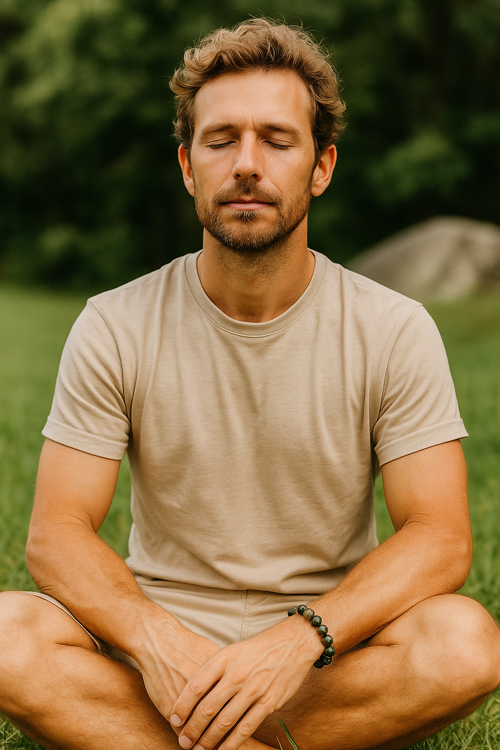 Indian Agate Solfeiggo Imprinted Frequency Beaded Bracelet