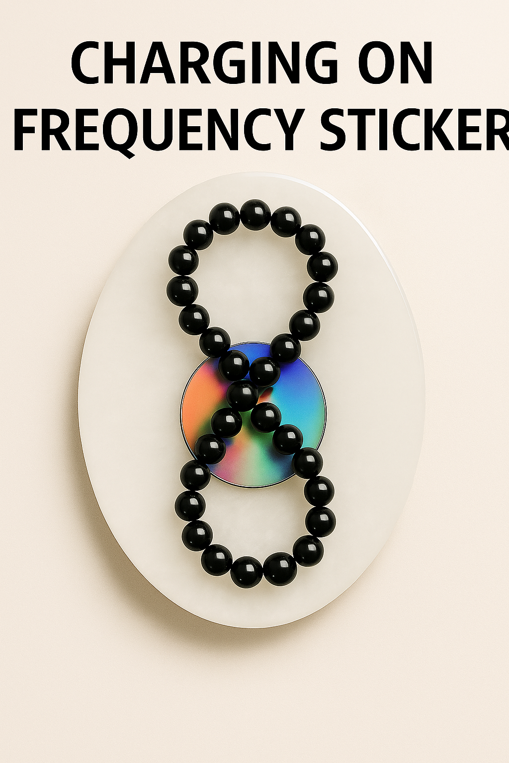 Black Onyx Stress Ease Imprinted Frequency Beaded Bracelet