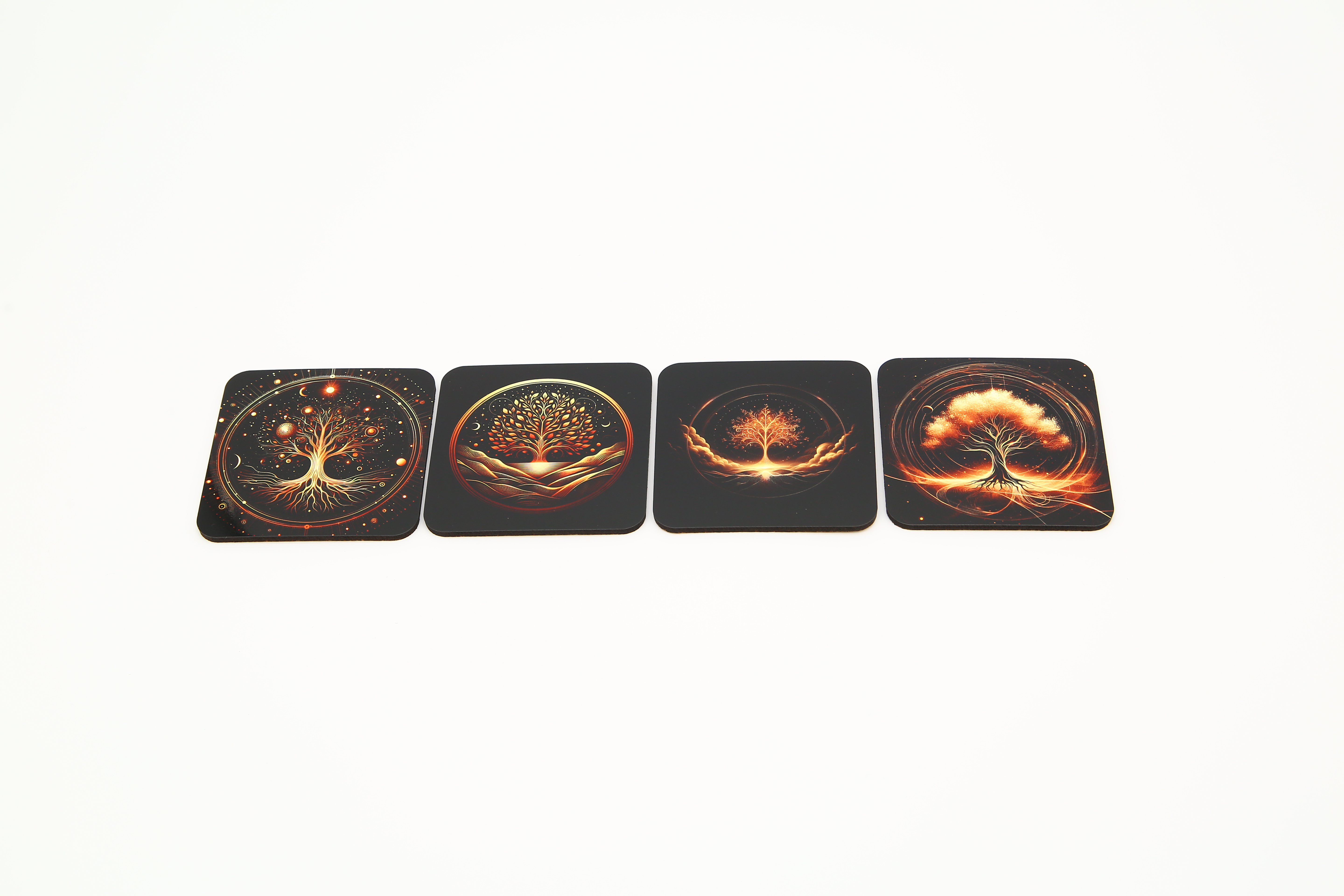 Mystical Golden Tree Coasters - Set of 4