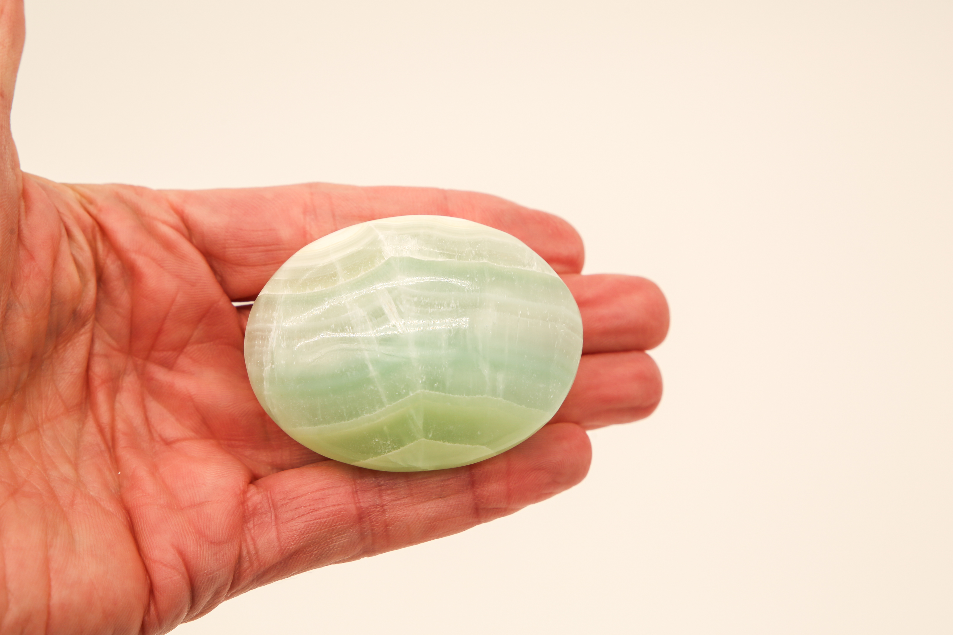Large Pistachio Calcite Palmstone