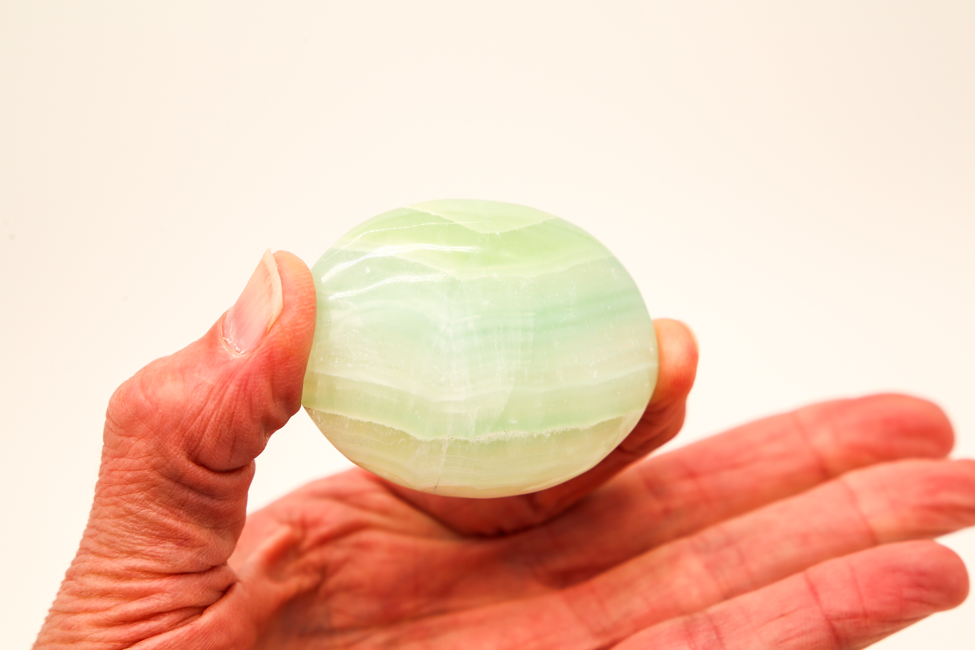 Large Pistachio Calcite Palmstone