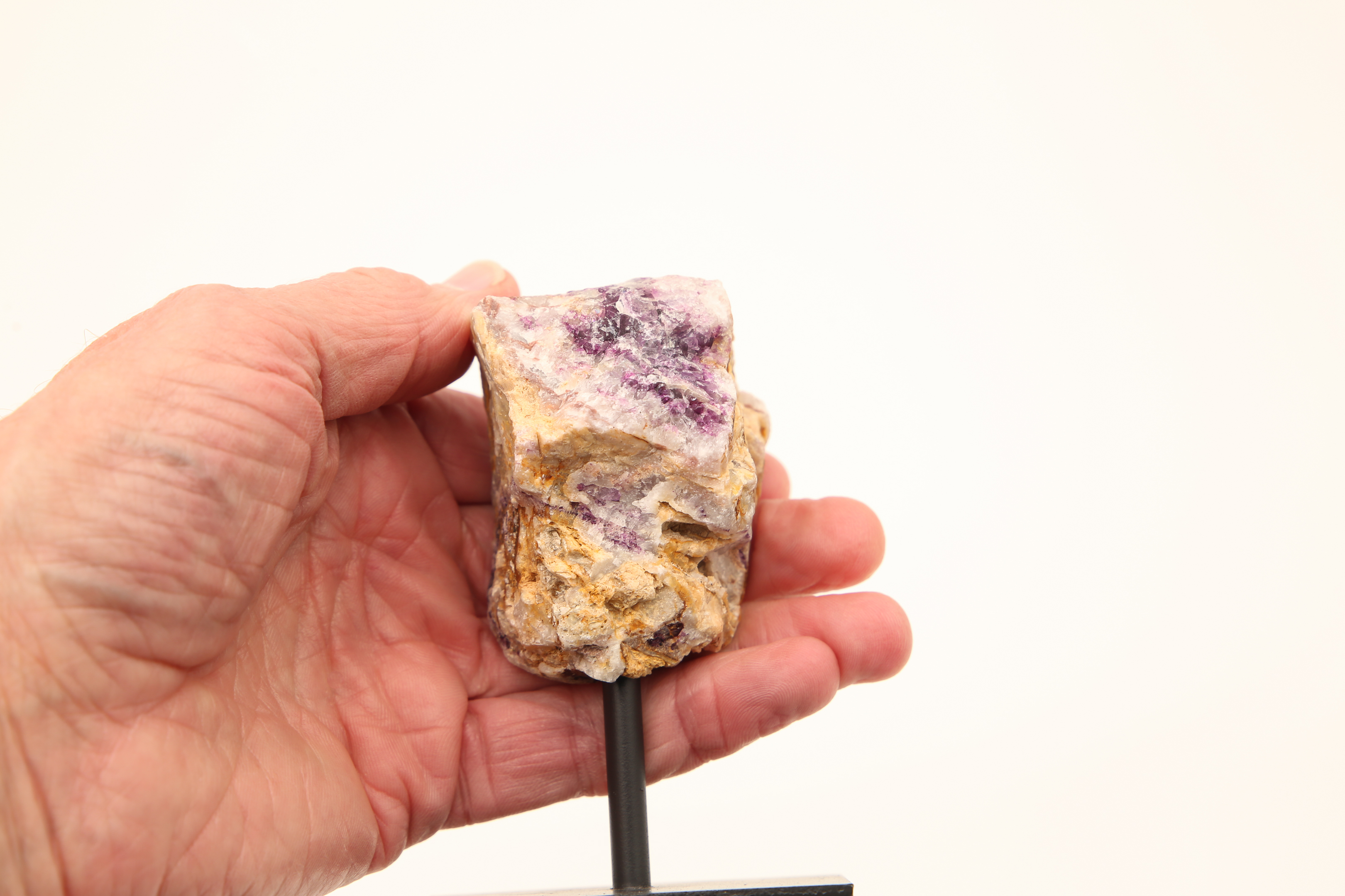 Raw Purple Fluorite on Stand