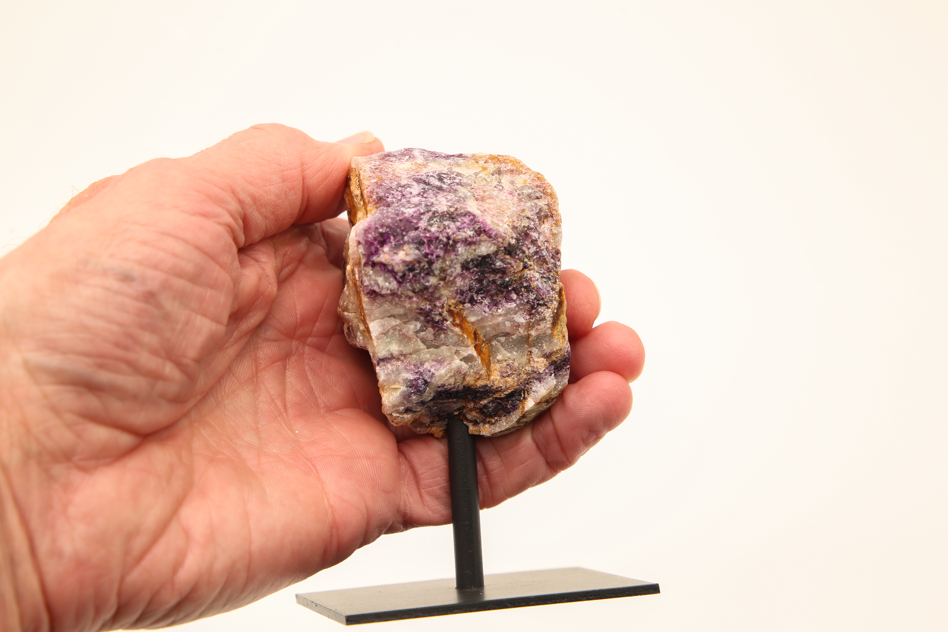 Raw Purple Fluorite on Stand