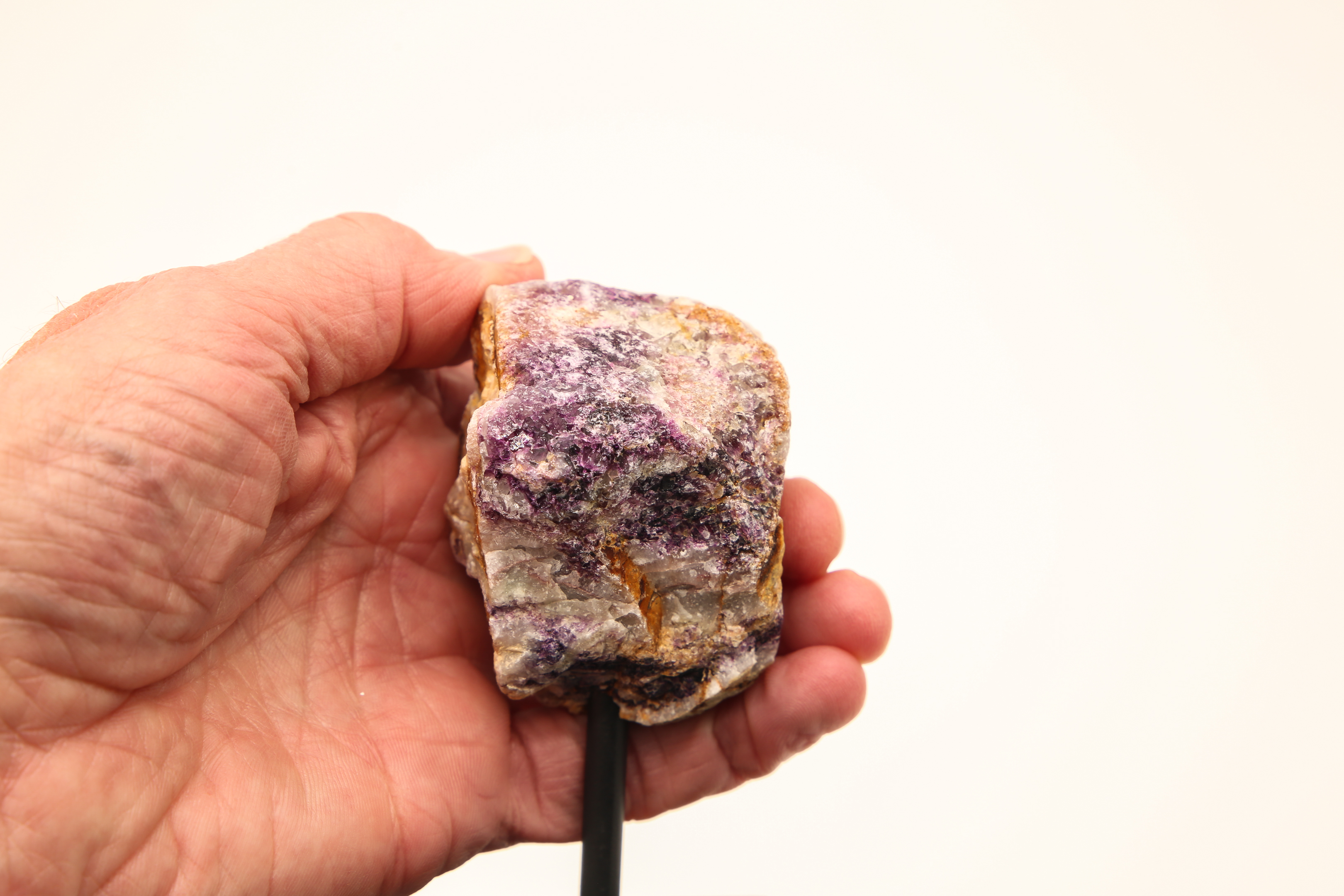 Raw Purple Fluorite on Stand